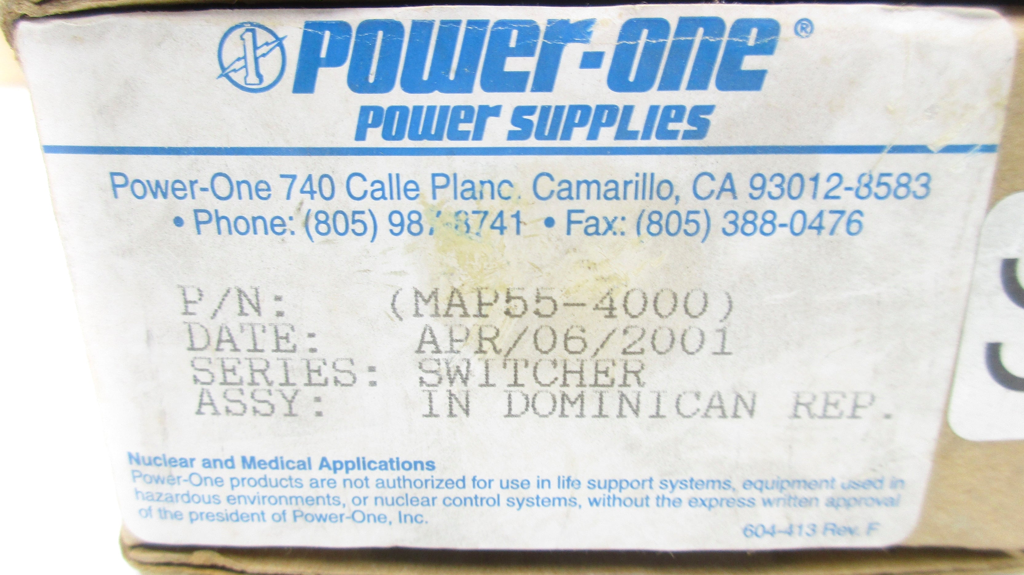 POWER-ONE MAP55-4000 NSMP