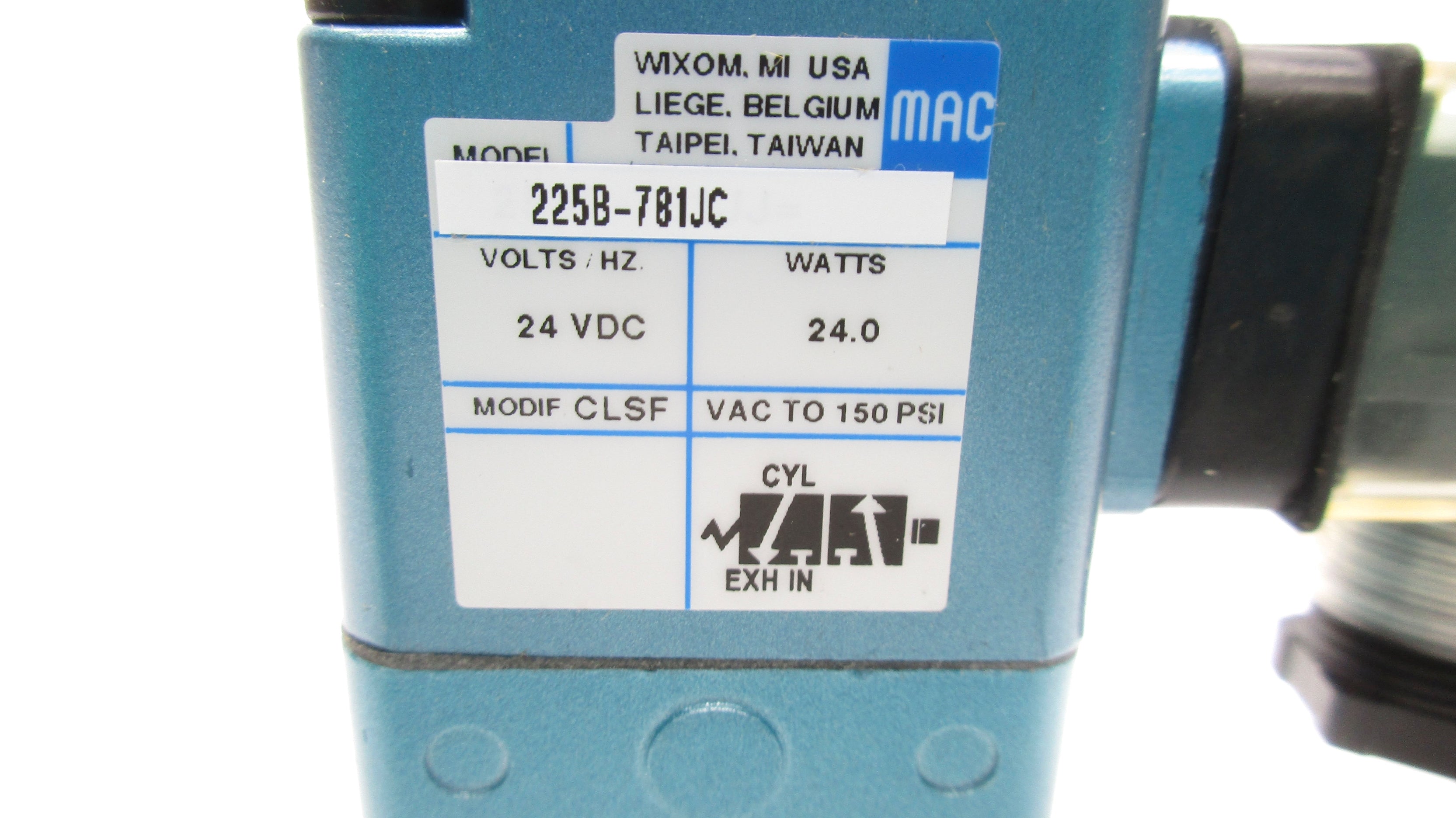 MAC 225B-781JC 24VDC 150PSI NSNP