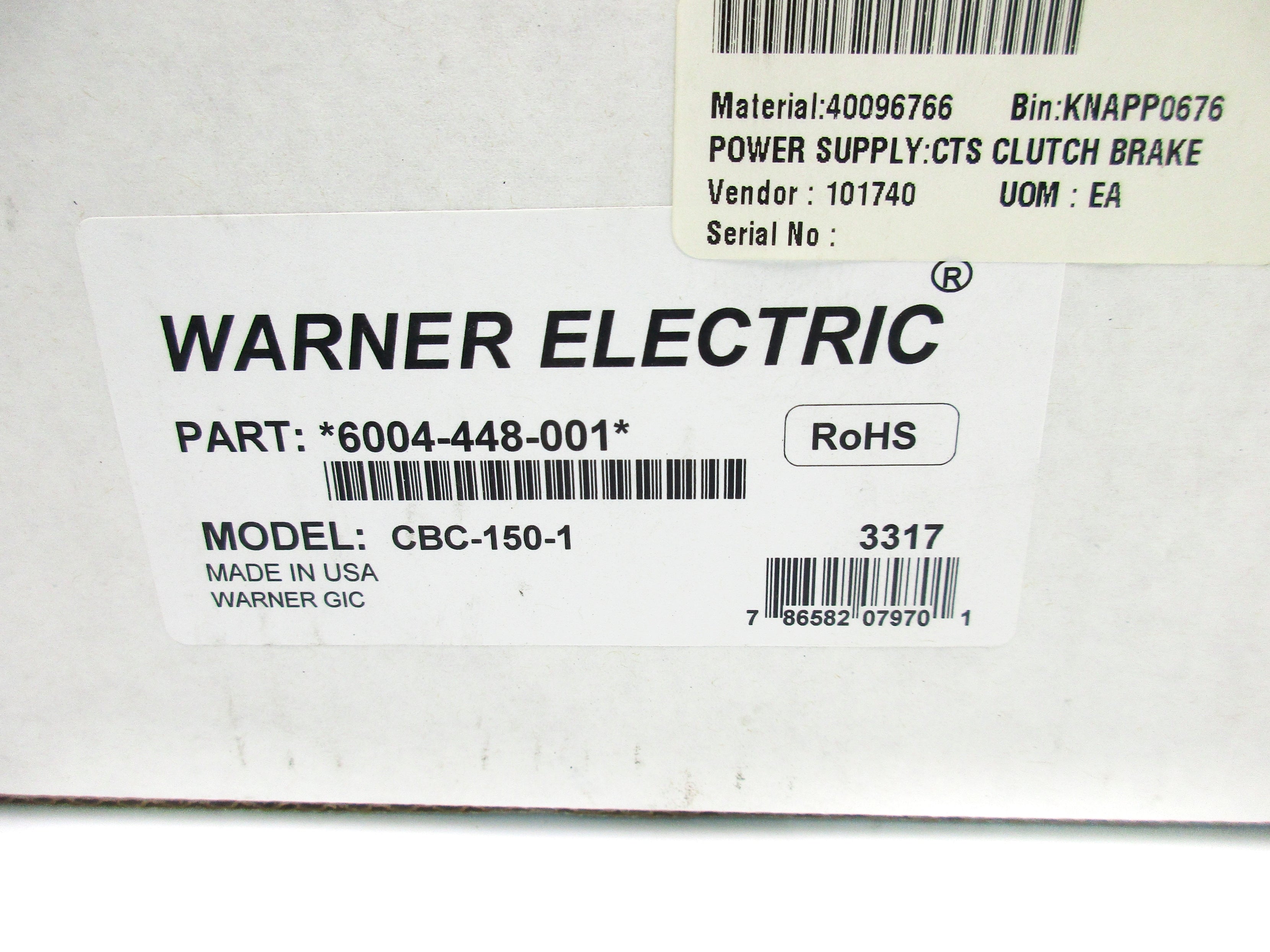WARNER ELECTRIC 6004-448-001 NSMP