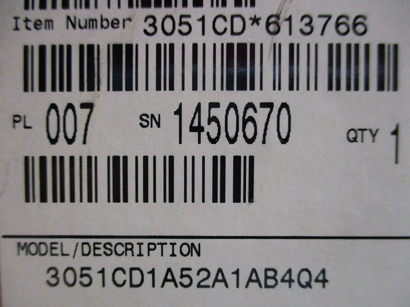 ROSEMOUNT 3051CD1A52A1AB4Q4 PRESSURE TRANSMITTER  NSMP