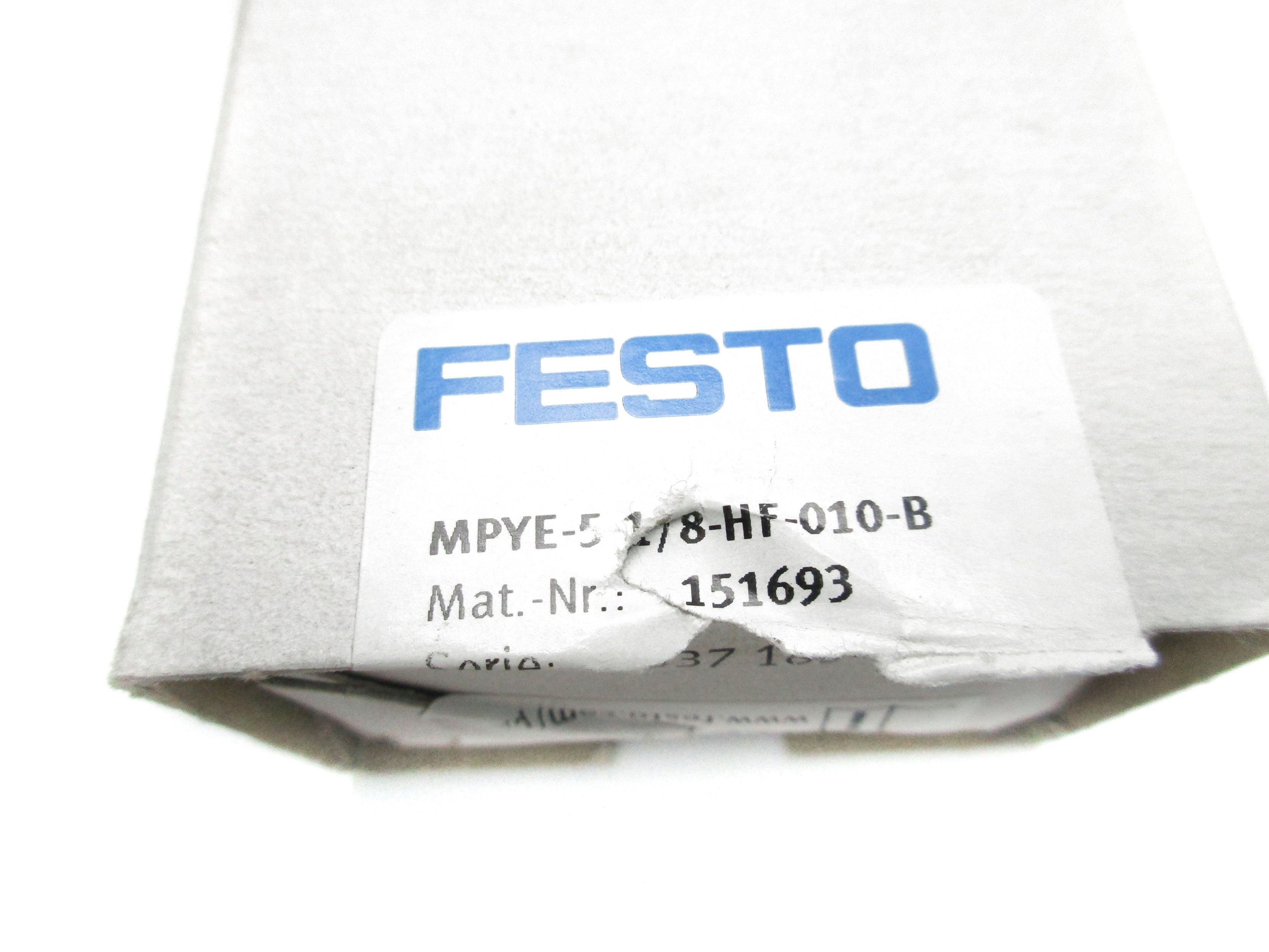 FESTO MPYE-5-1/8-HF-010-B 24VDC 0-145PSI NSMP