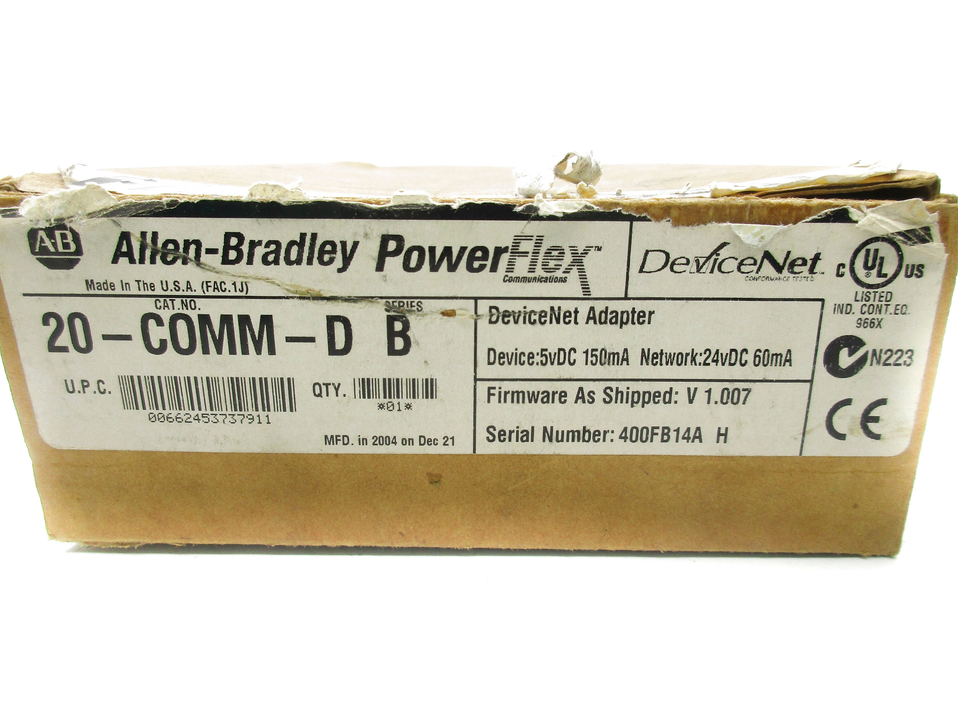 ALLEN BRADLEY 20-COMM-D SER. B F/W V1.0007 NSMP