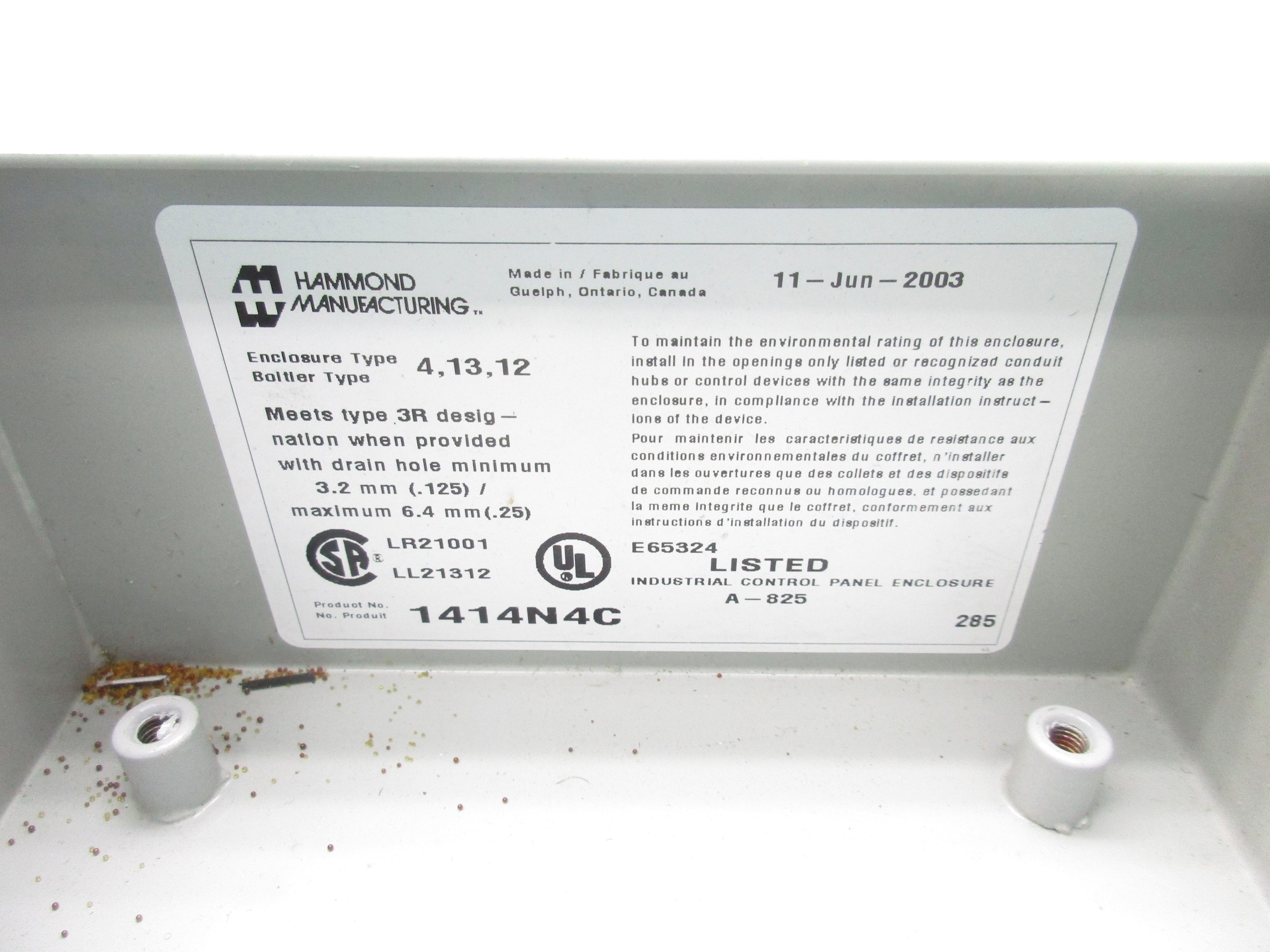 HAMMOND MANUFACTURING 1414N4C UNMP