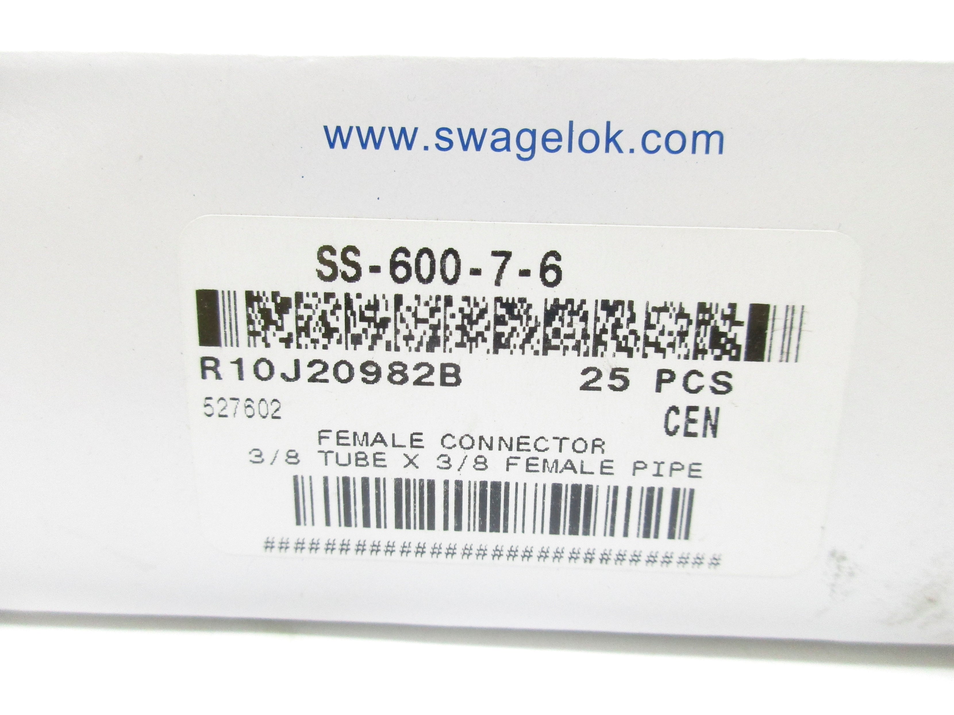SWAGELOK SS-600-7-6 (PKG OF 25) NSMP