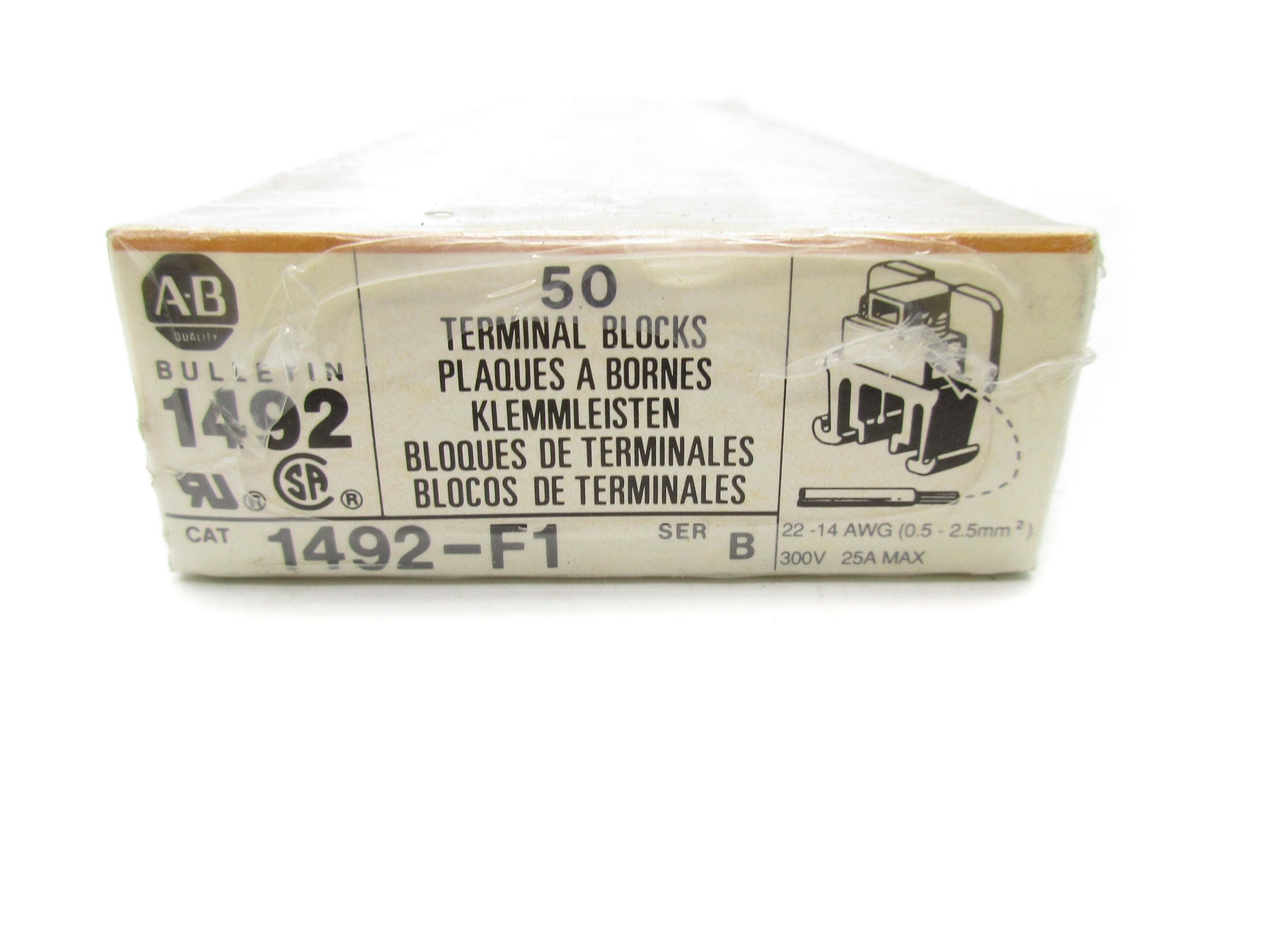 ALLEN BRADLEY 1492-F1 SER. B (PKG OF 50) (BK/OR) NSFS