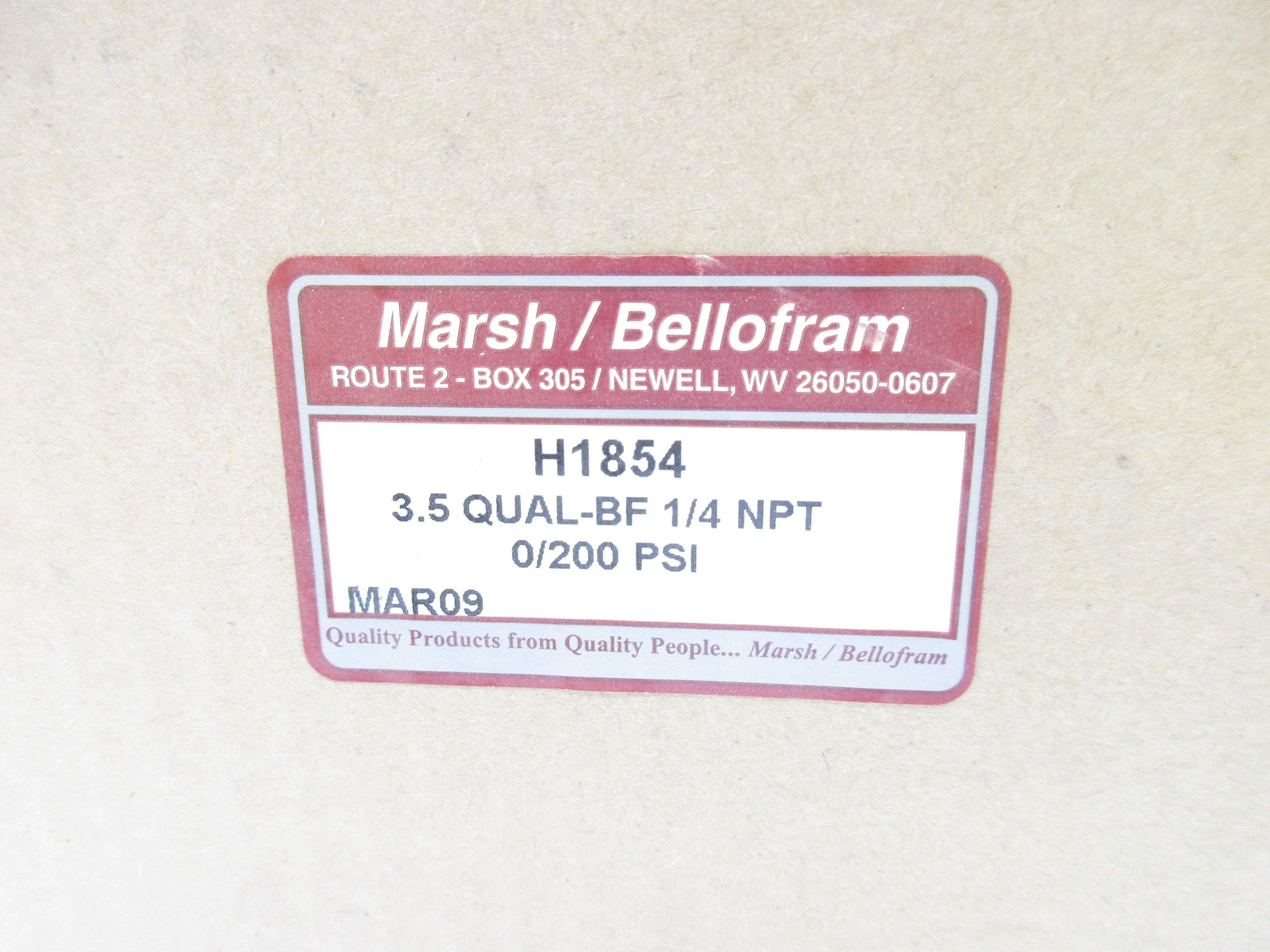 MARSH/BELLOFRAM H1854 0/200PSI NSMP