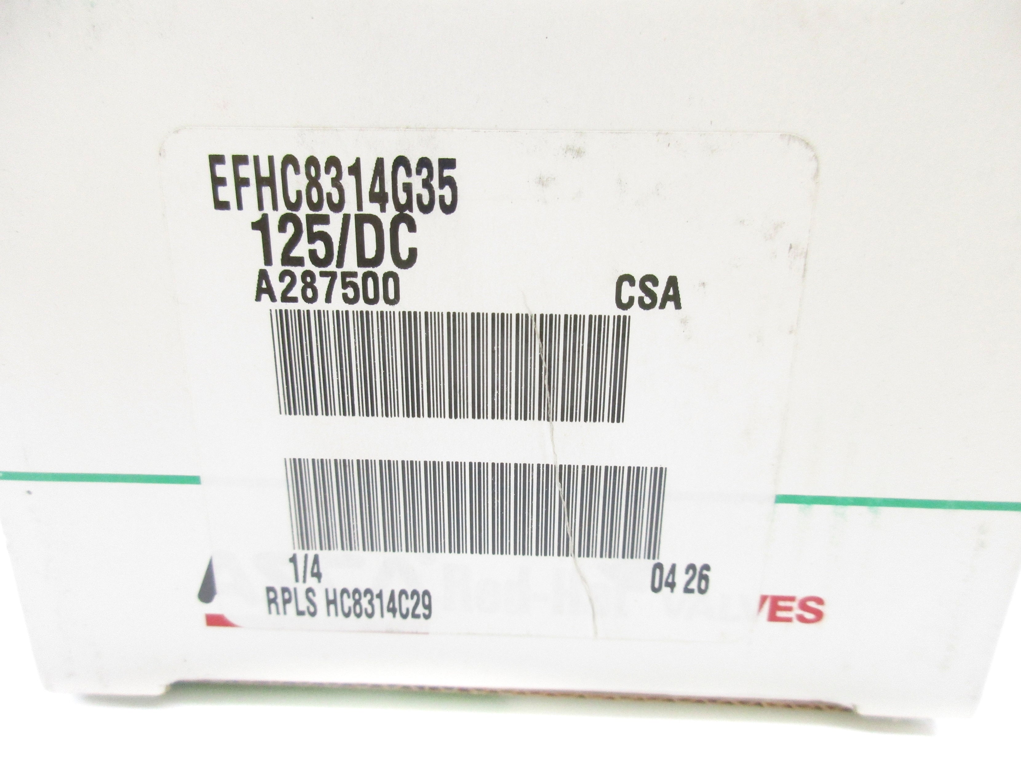 ASCO EFHC8314G35 125/DC 60/70/30PSI NSMP