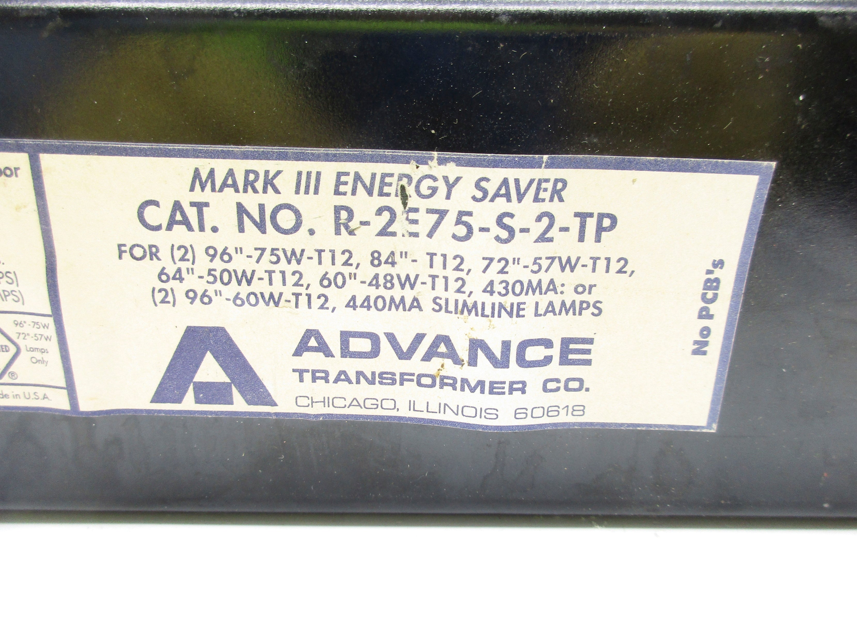 ADVANCE TRANSFORMER R-2E75-S-2-TP NSNP