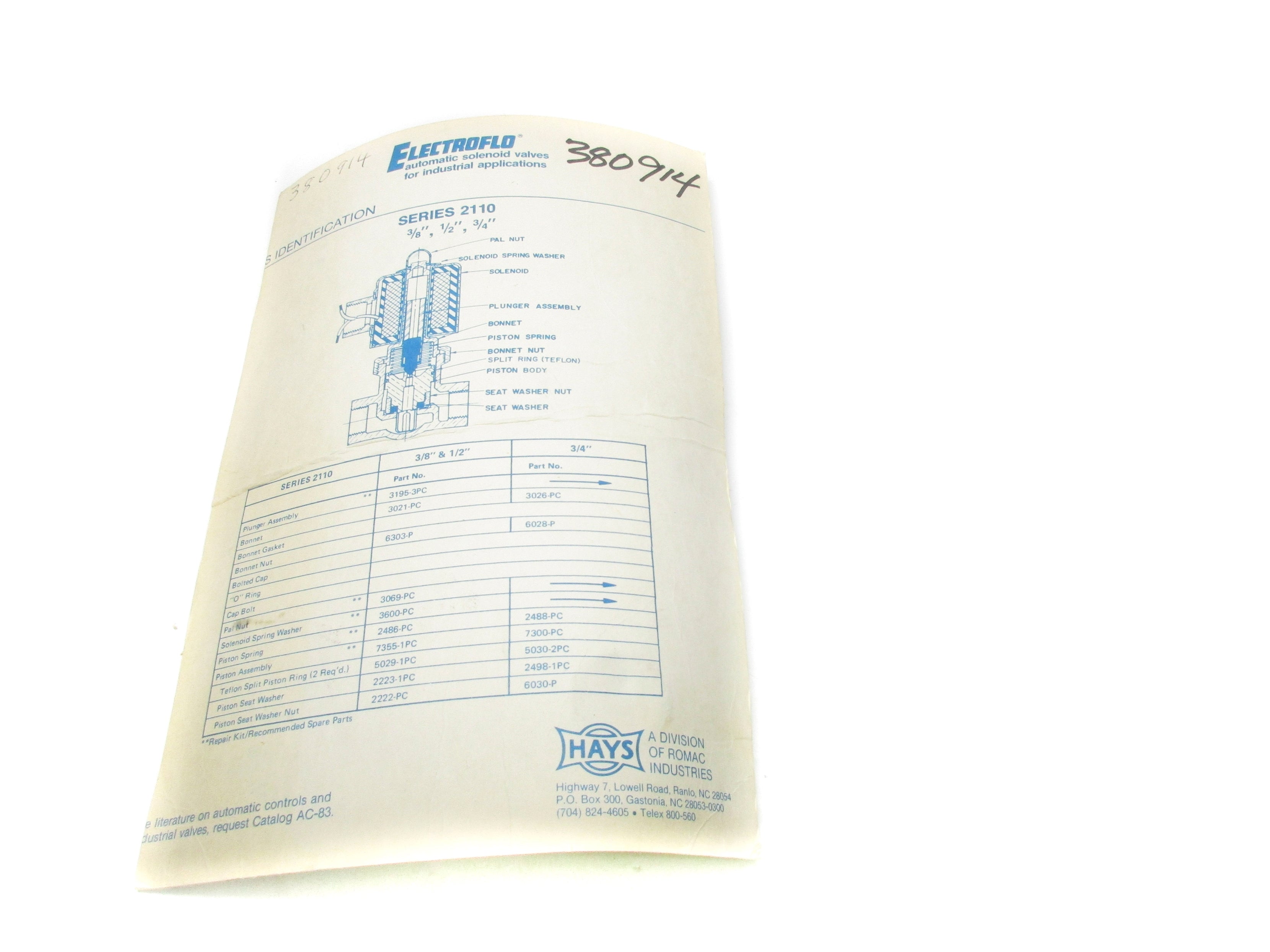 HAYS ELECTROFLO 11101-PC NSMP