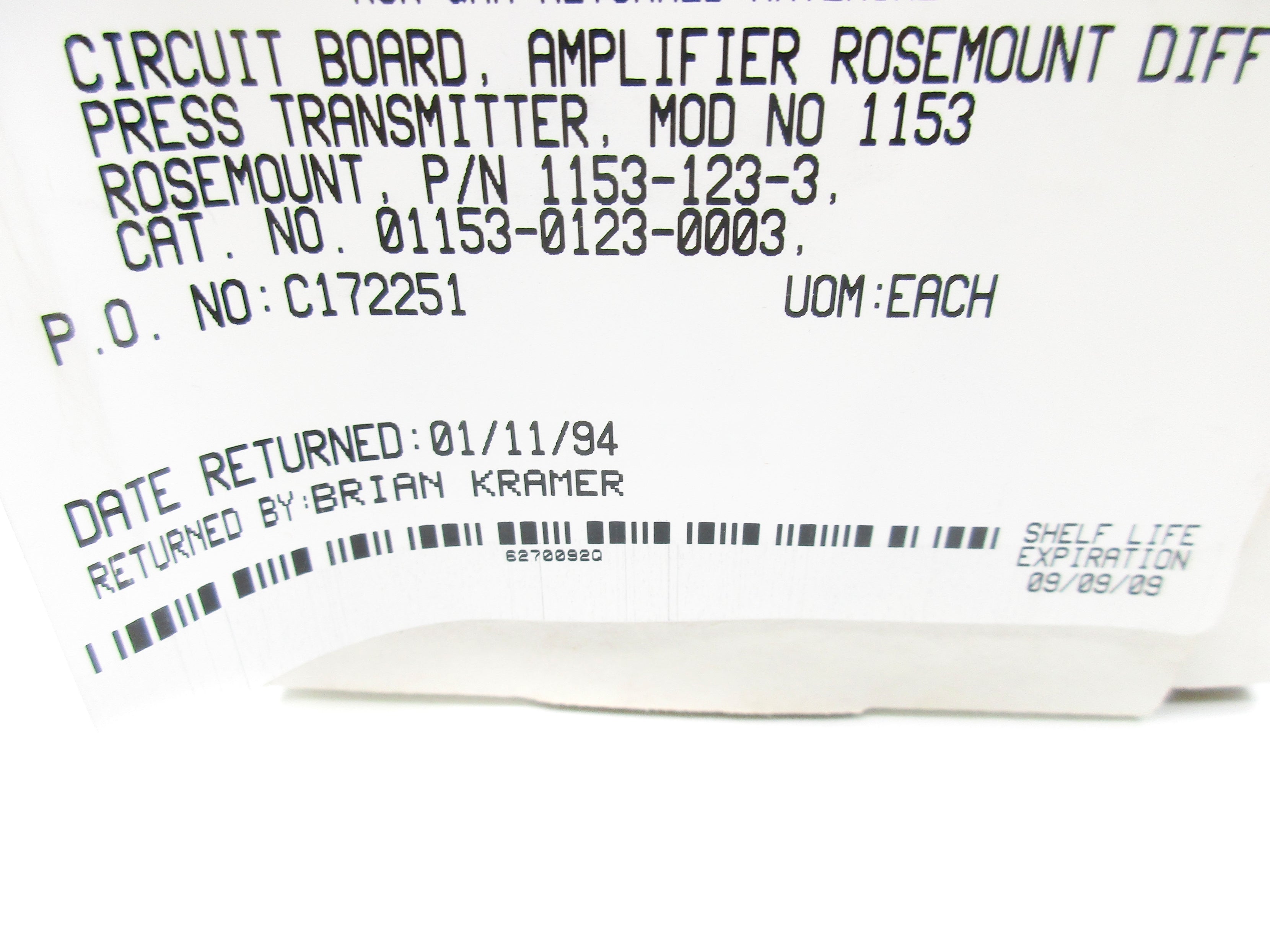 ROSEMOUNT 1153-123-3 NSMP