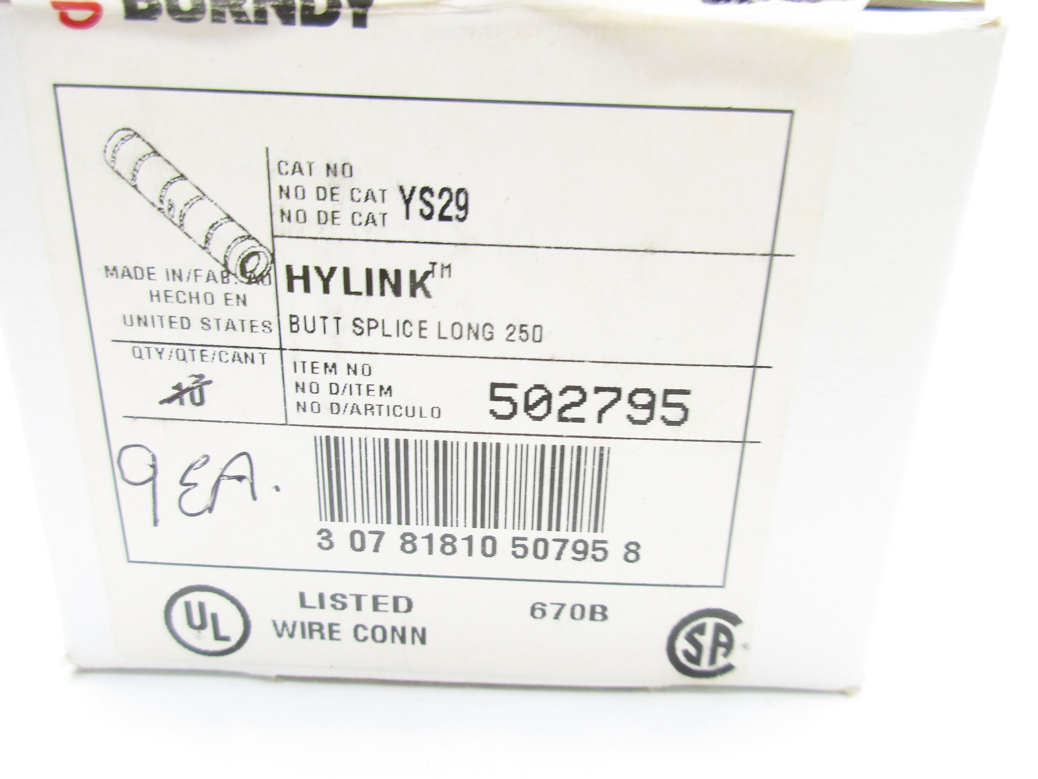 BURNDY YS29 (PKG OF 10) NSMP