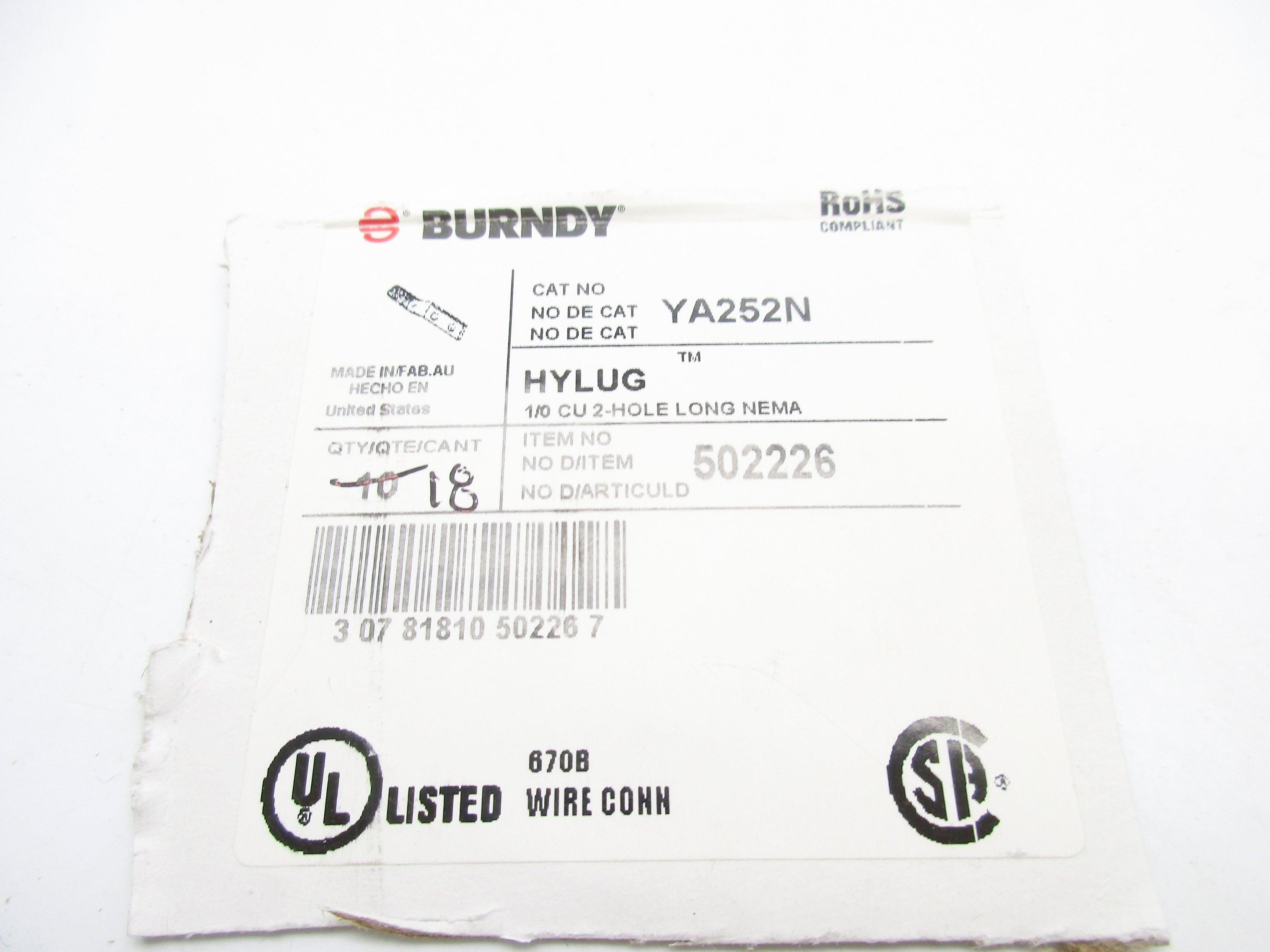 BURNDY YA252N NSNP