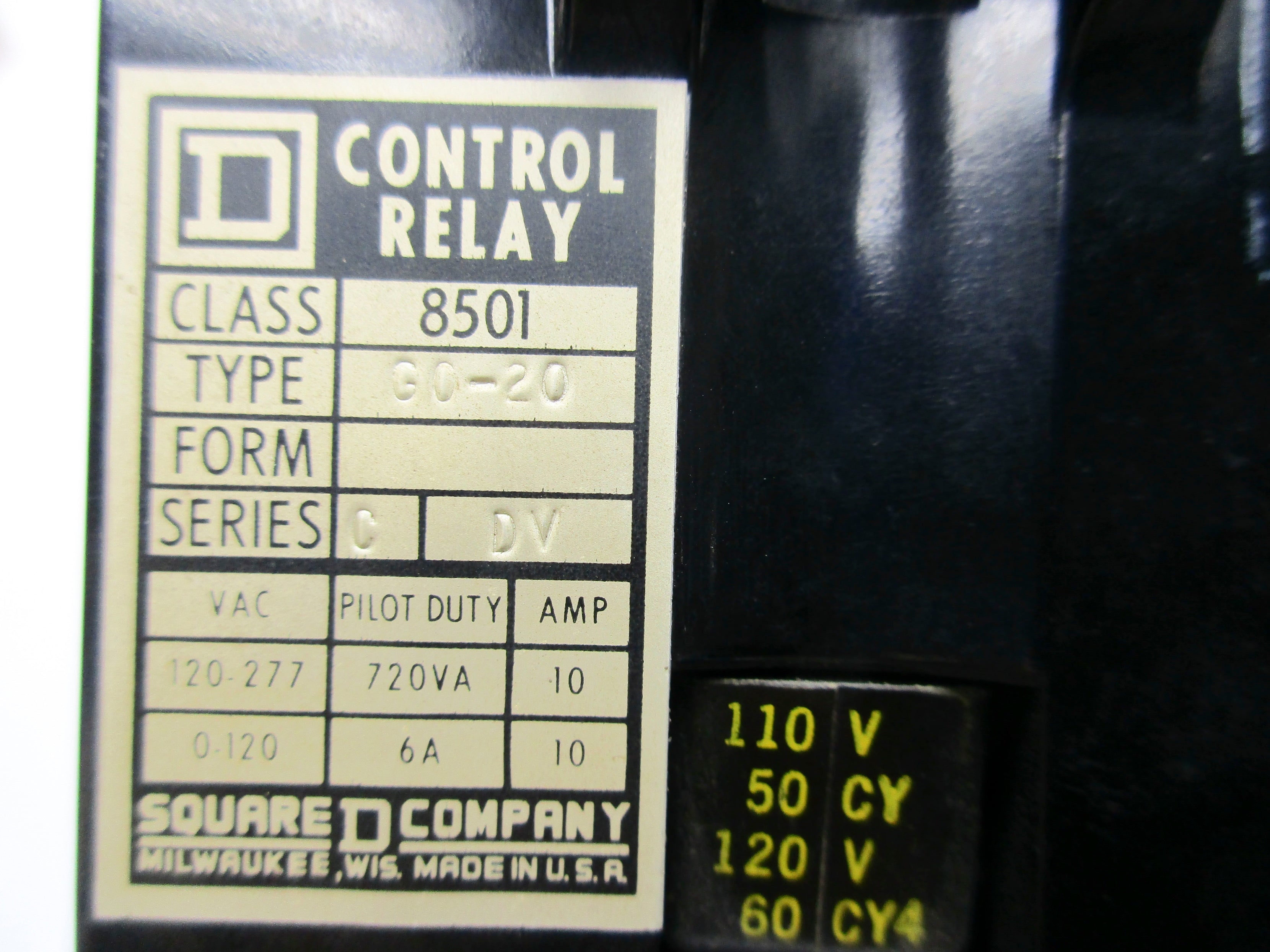 SQUARE D 8501GO20 SER. C 110/120V 6A NSNP