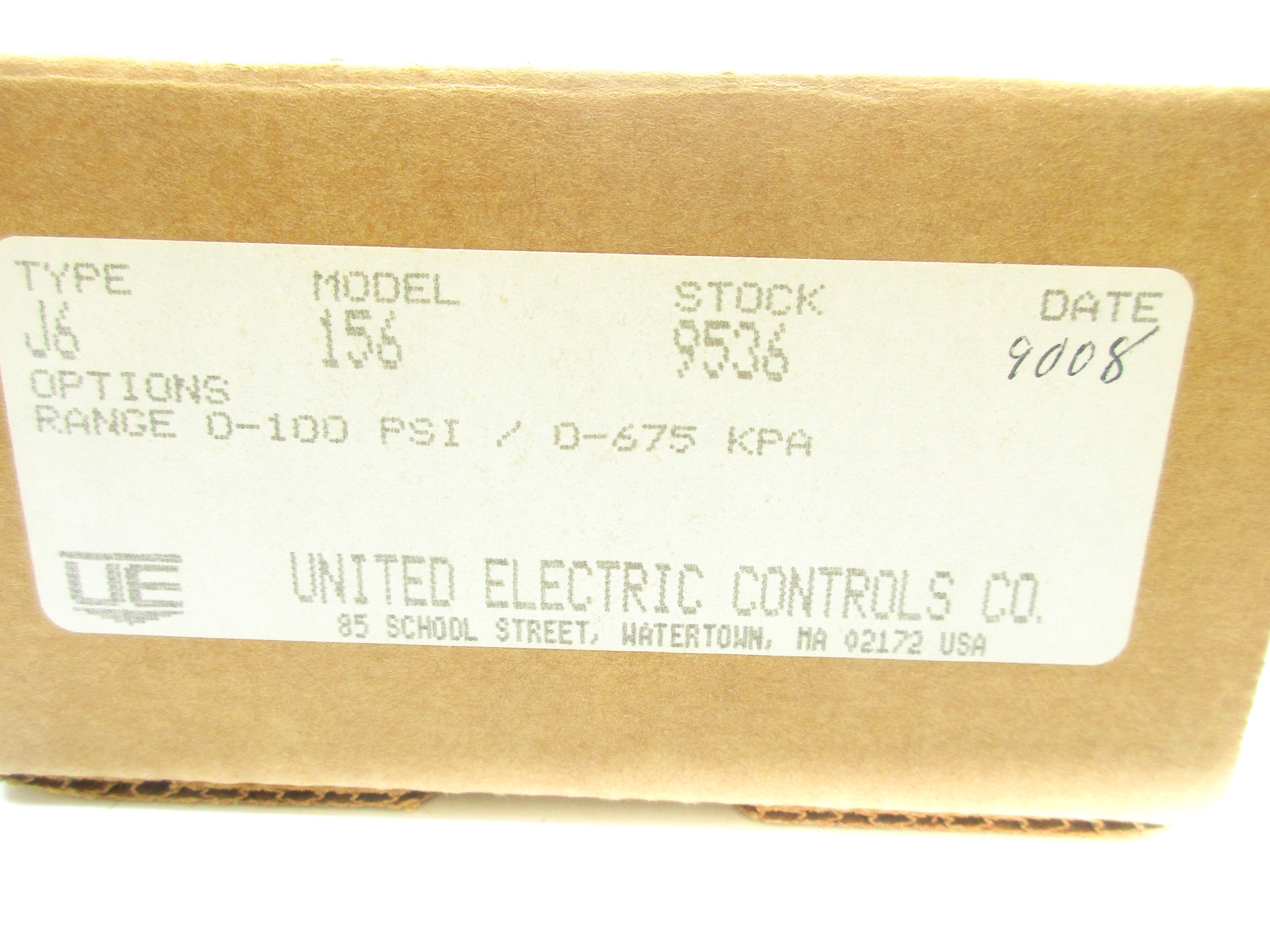 UNITED ELECTRONIC CONTROLS J6156 0-100PSI NSMP