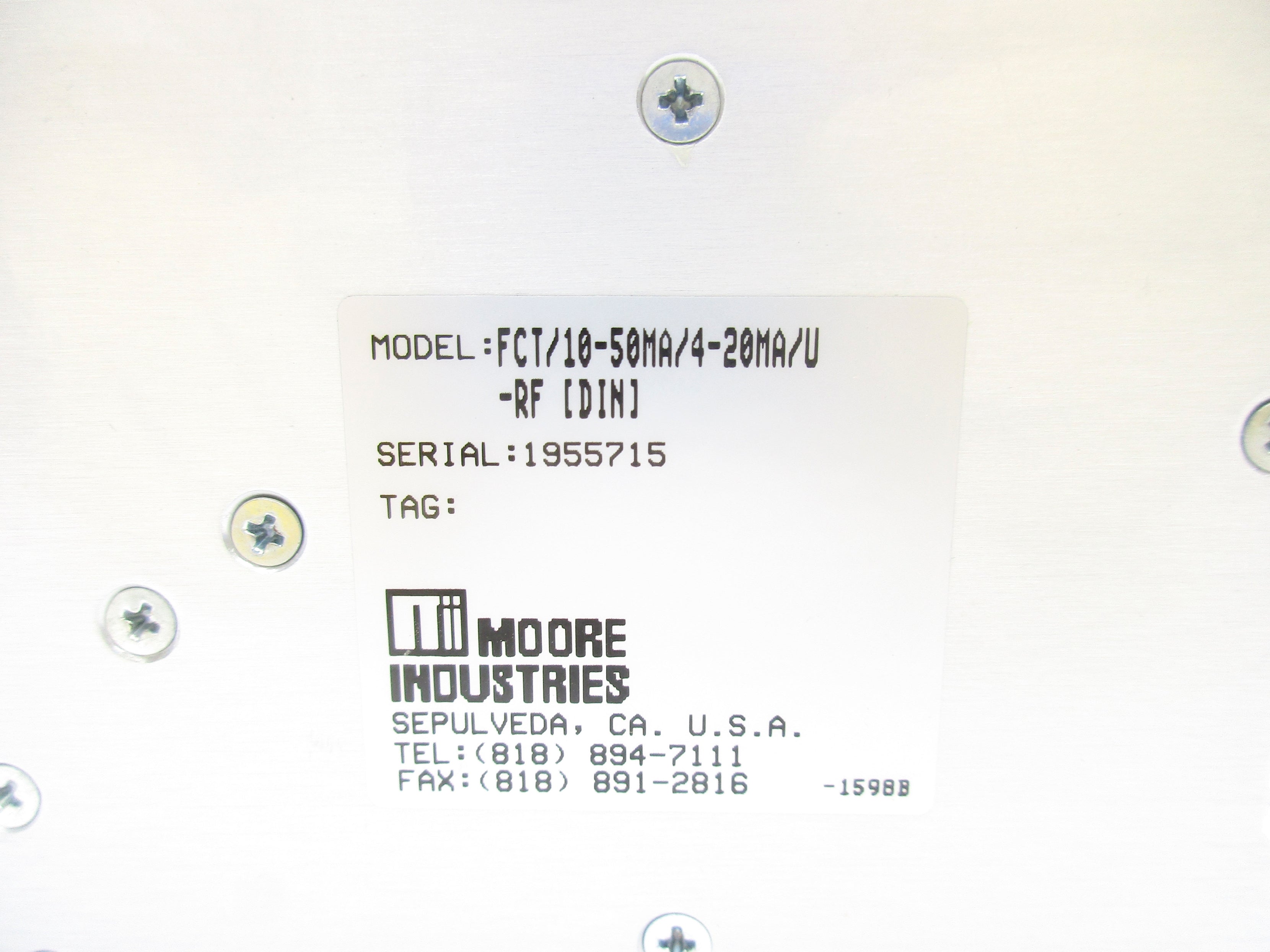 MOORE INDUSTRIES FCT/10-50MA/4-20MA/U-RF[DIN] NSNP