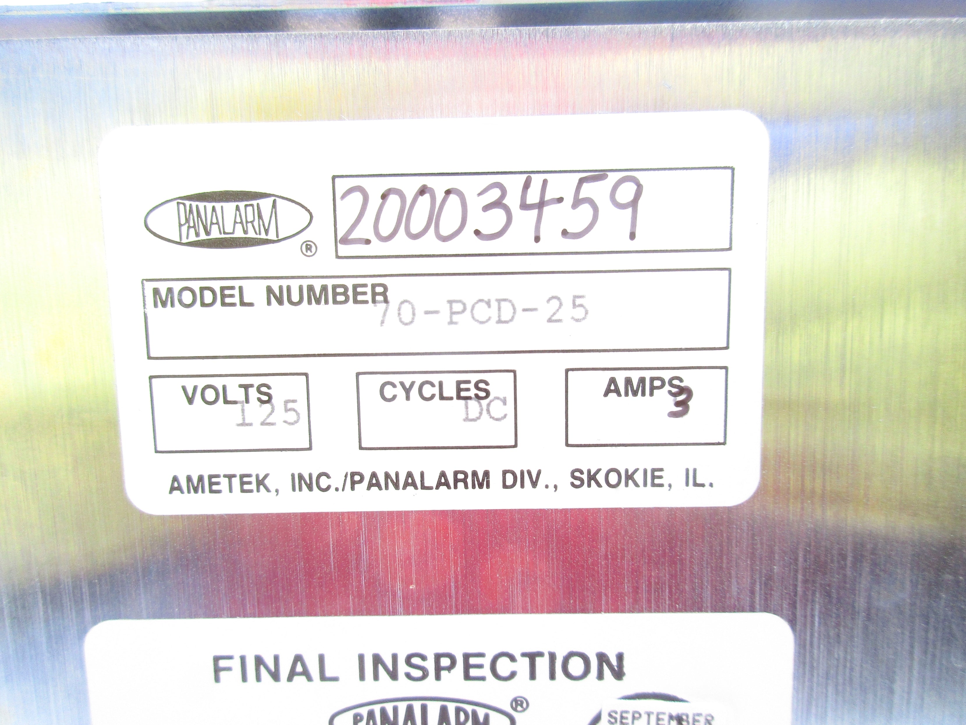 PANALARM 70-PCD-25 NSNP
