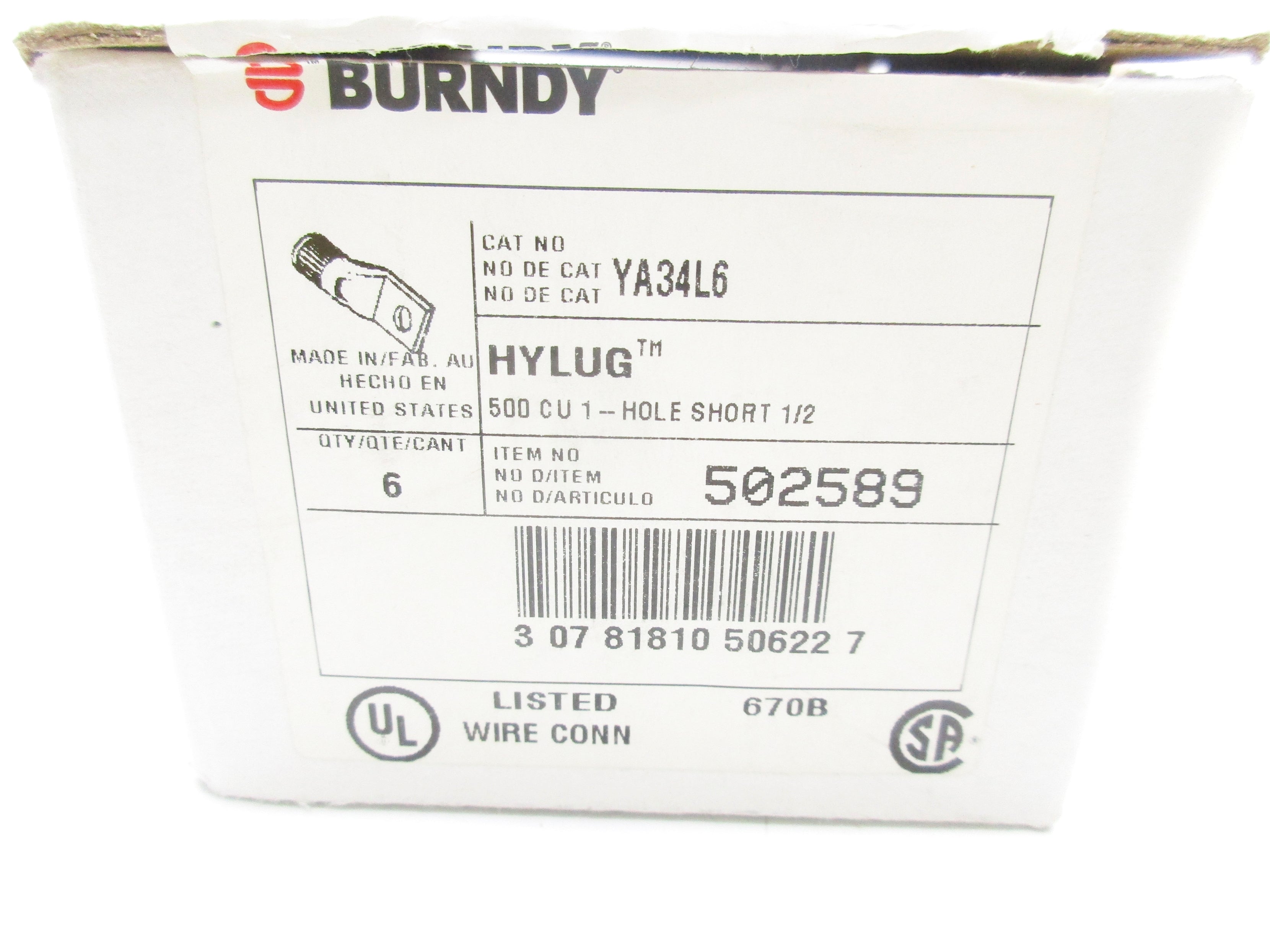 BURNDY YA34L6 (PKG OF 6) NSMP