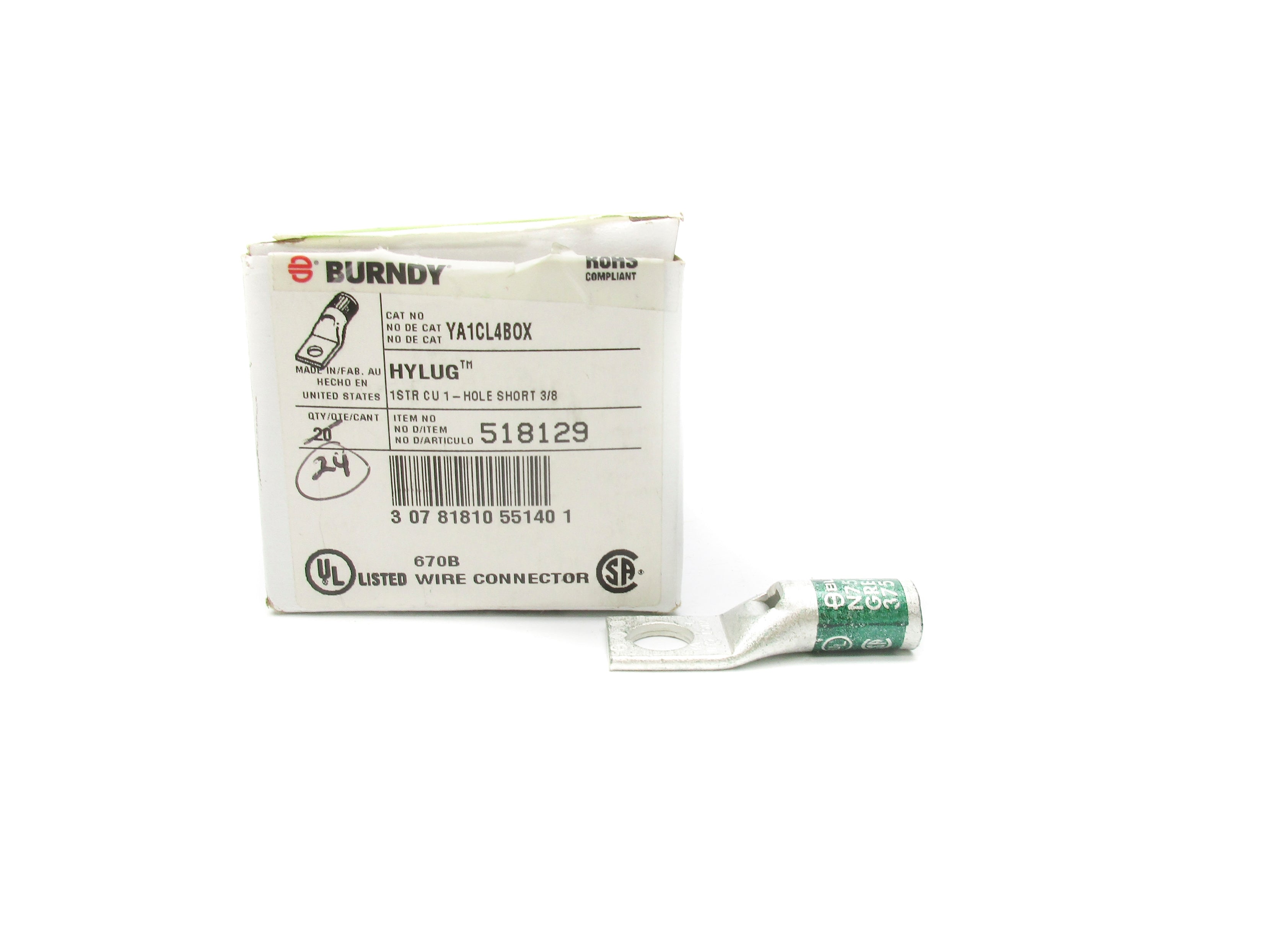 BURNDY YA1CL4BOX (PKG OF 20) NSMP