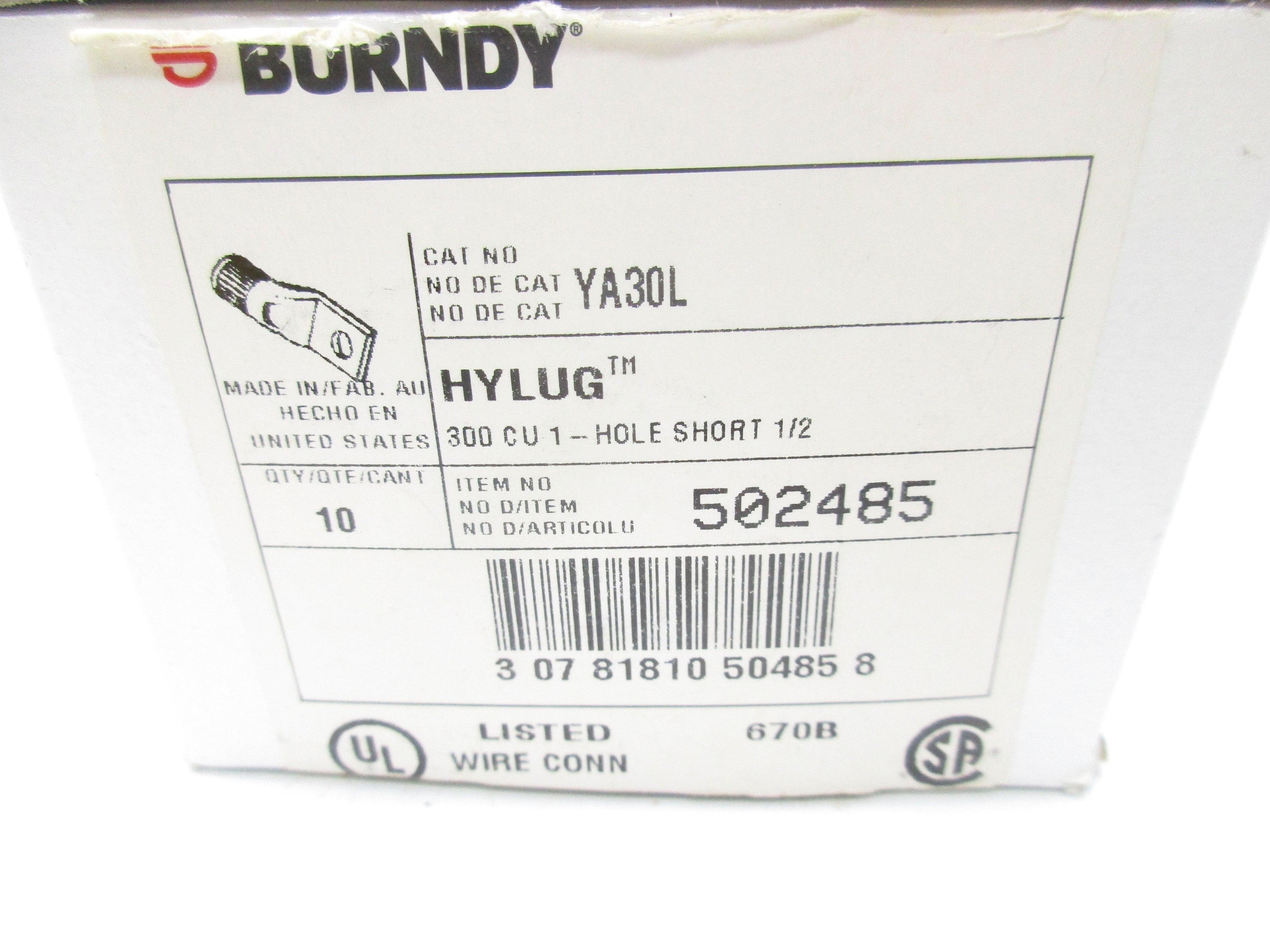 BURNDY YA30L (PKG OF 10) NSMP