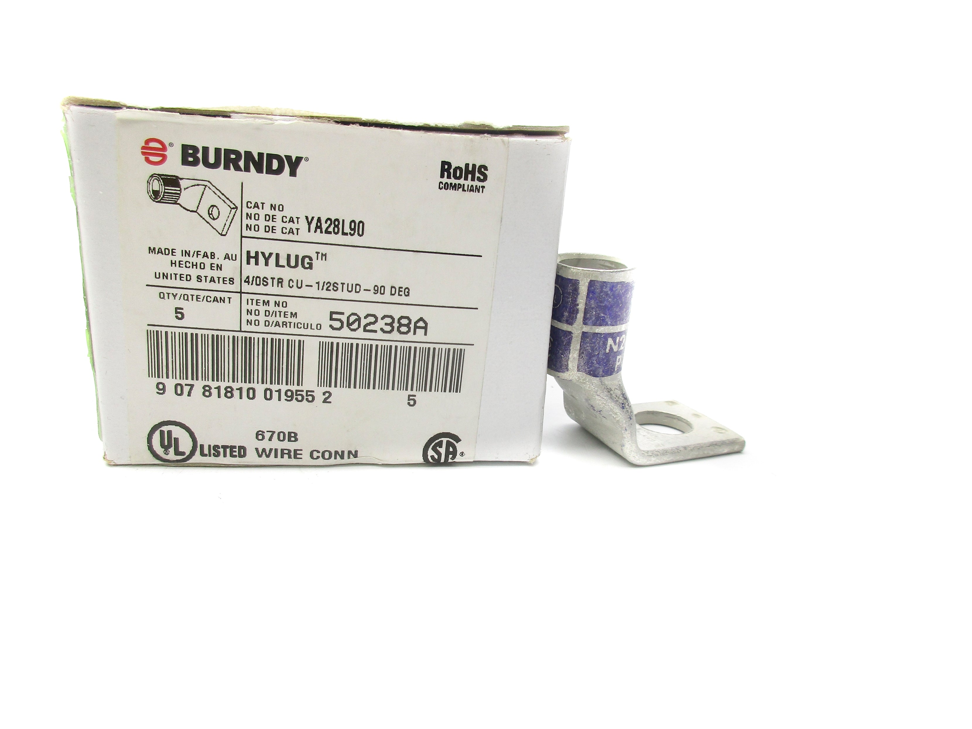 BURNDY YA28L90 (PKG OF 5) NSMP