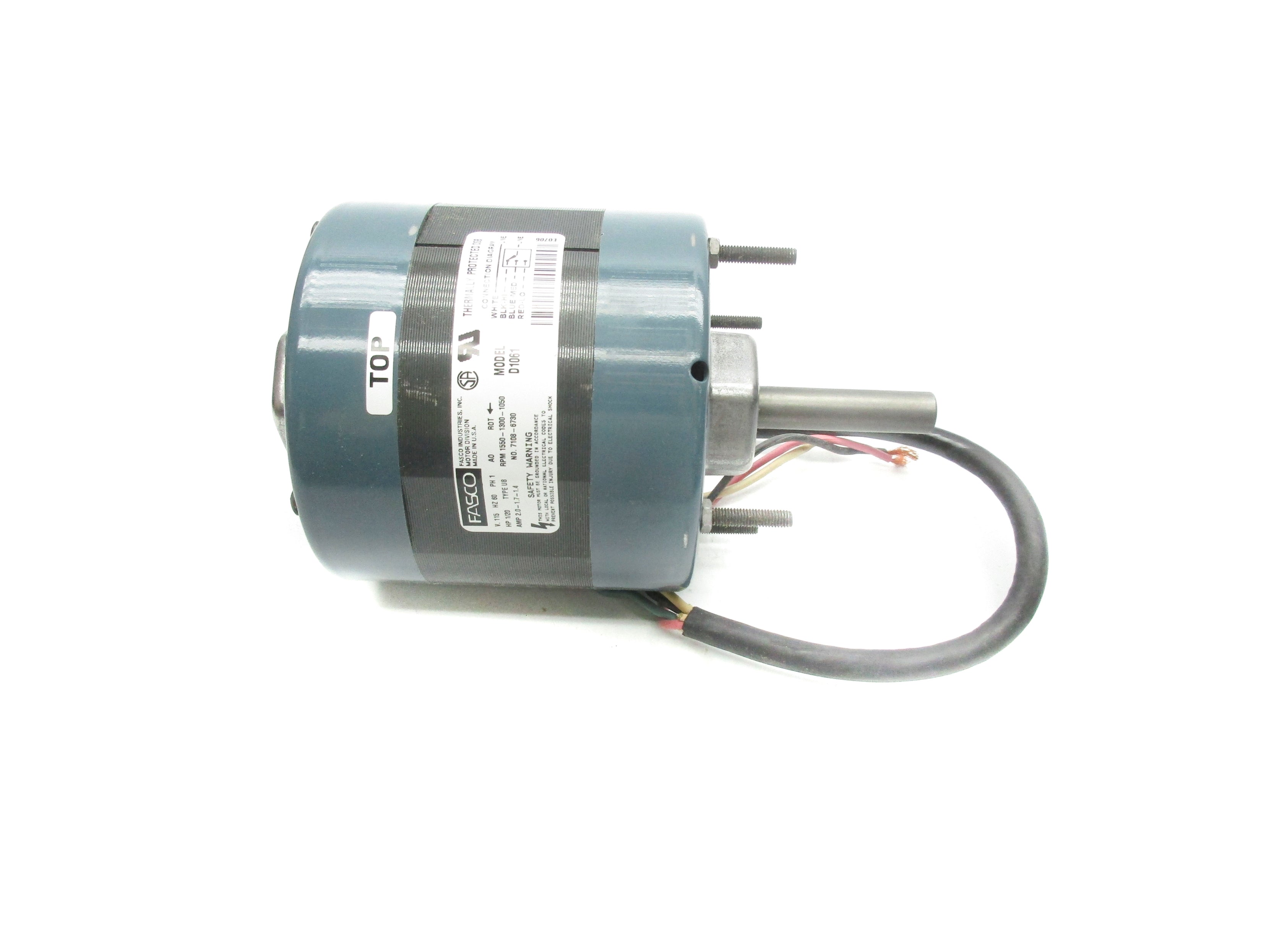 FASCO D1061 7108-6730 115V 2.0-1.7-1.4A NSNP