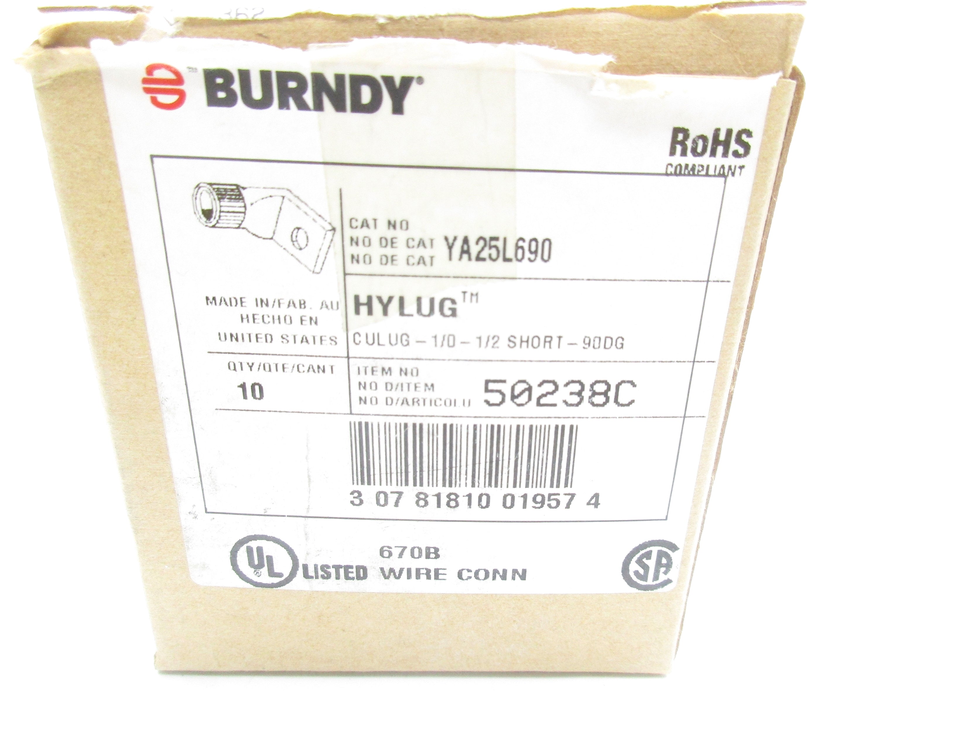 BURNDY YA25L690 (PKG OF 10) NSMP