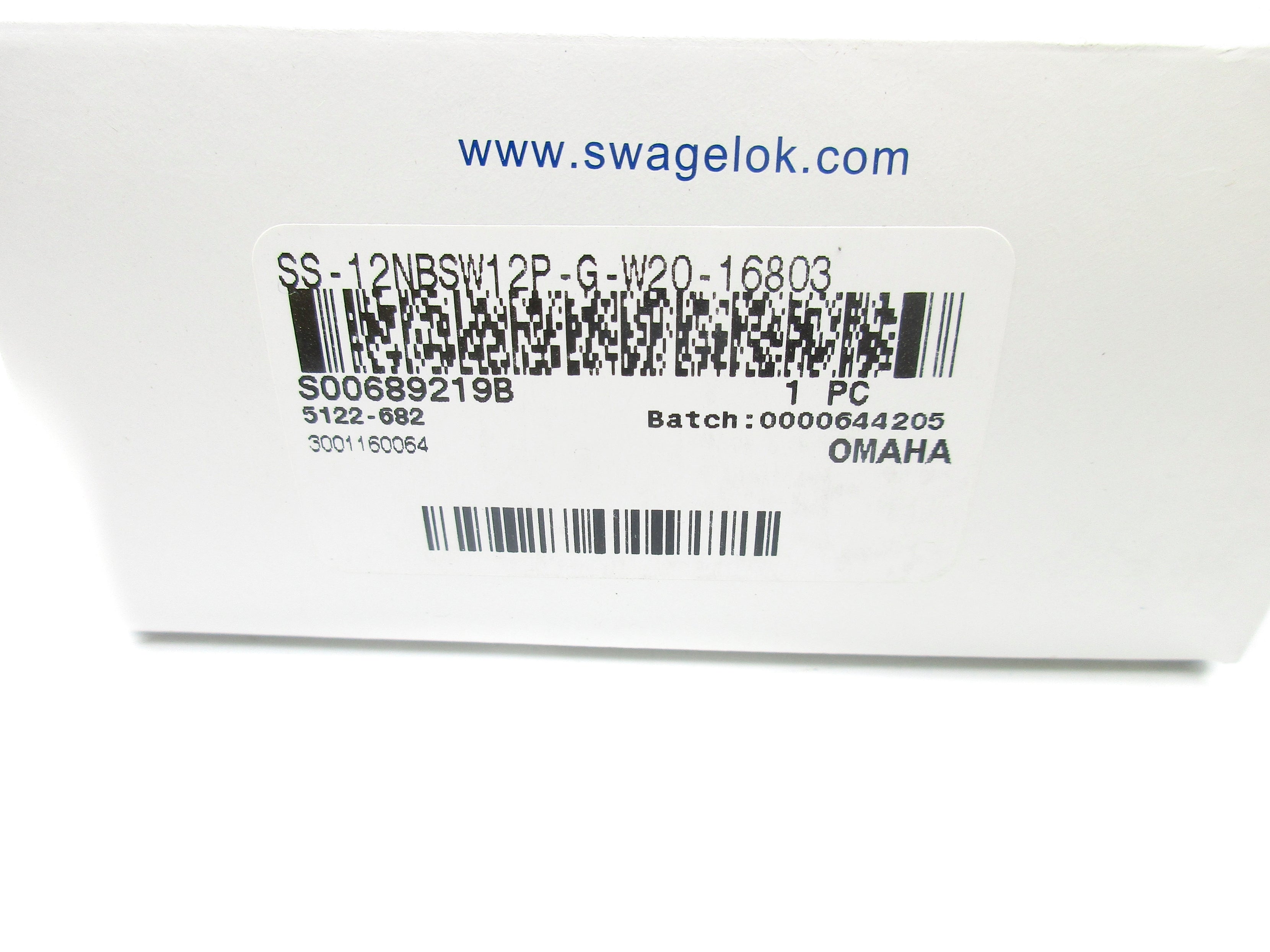 SWAGELOK SS-12NBSW12P-G-W20-16803 6000PSI NSMP
