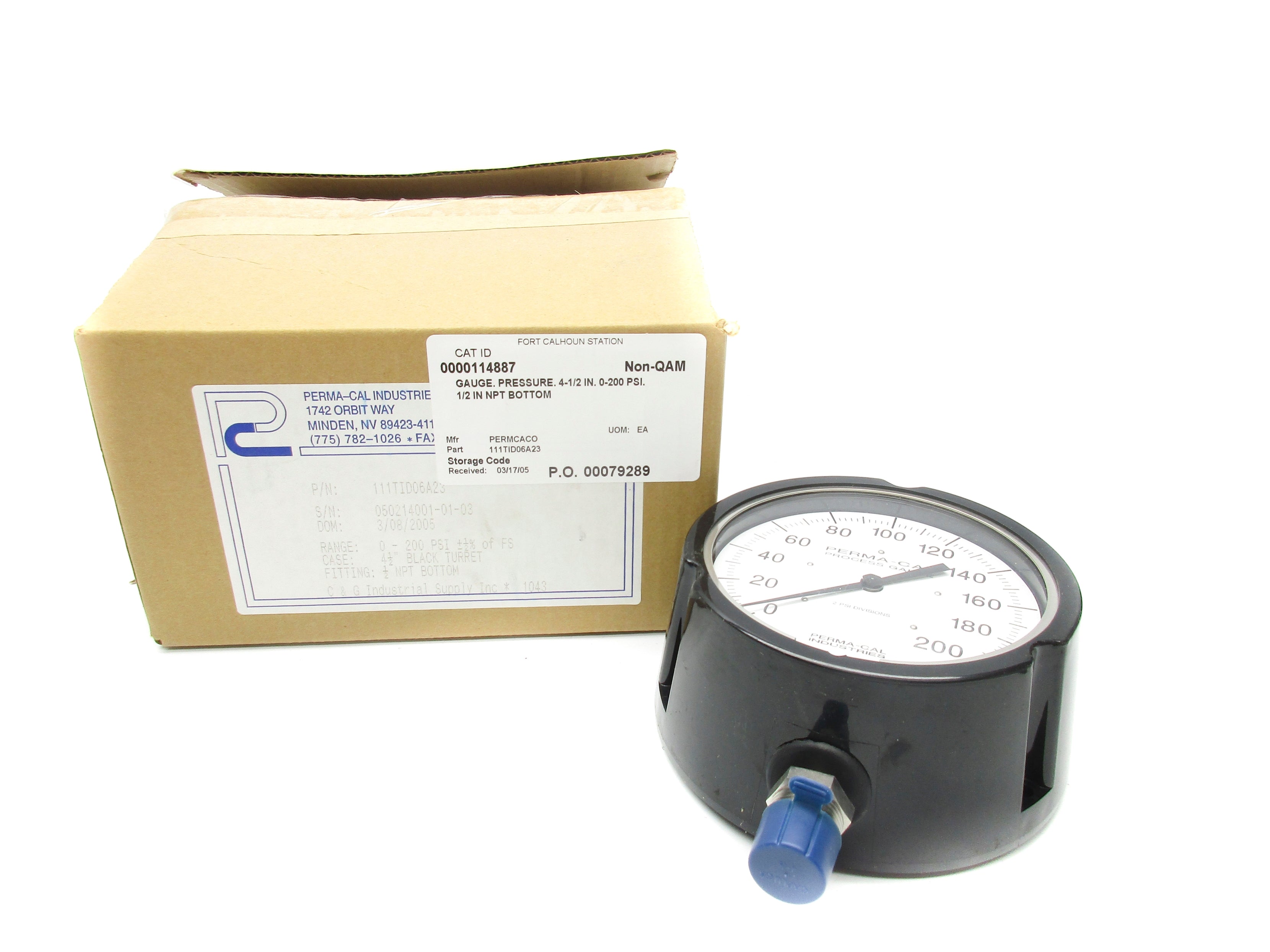 PERMA-CAL INDUSTRIES 111TID06A23 0-200PSI NSMP