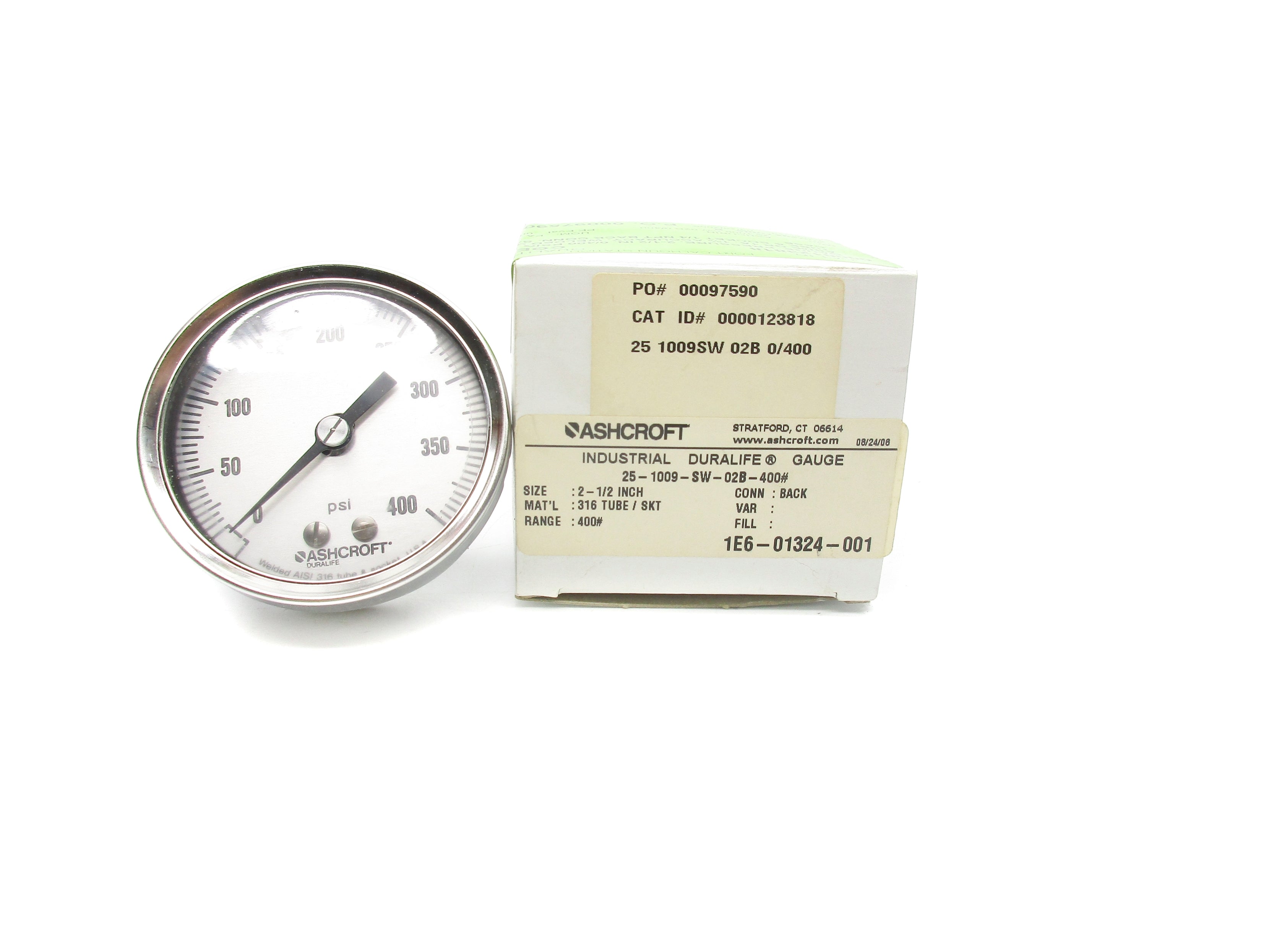 ASHCROFT 25-1009-SW-02B-400# 0-400PSI 2-1/2" NSMP