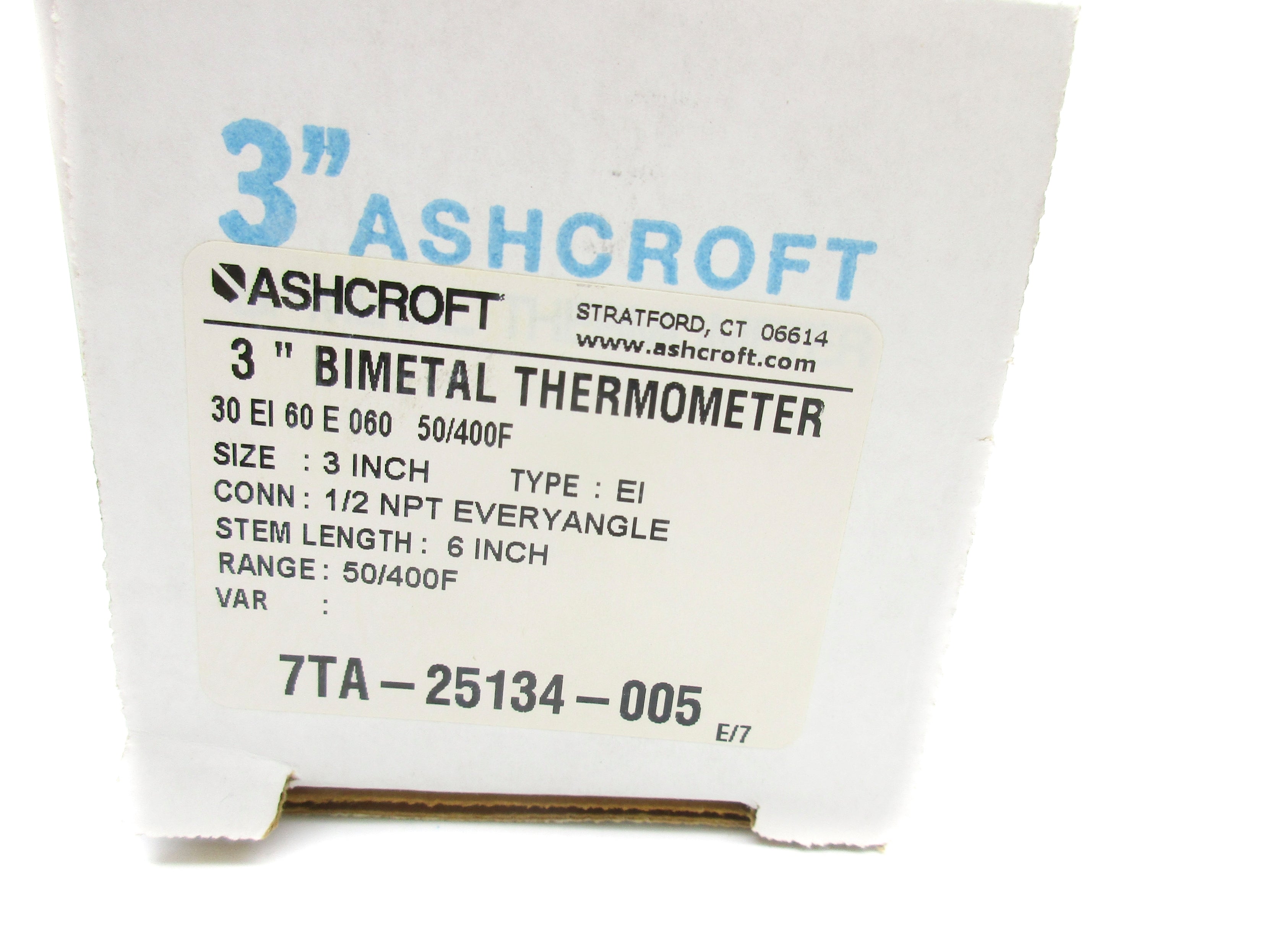 ASHCROFT 30EI60E06050/400F NSMP