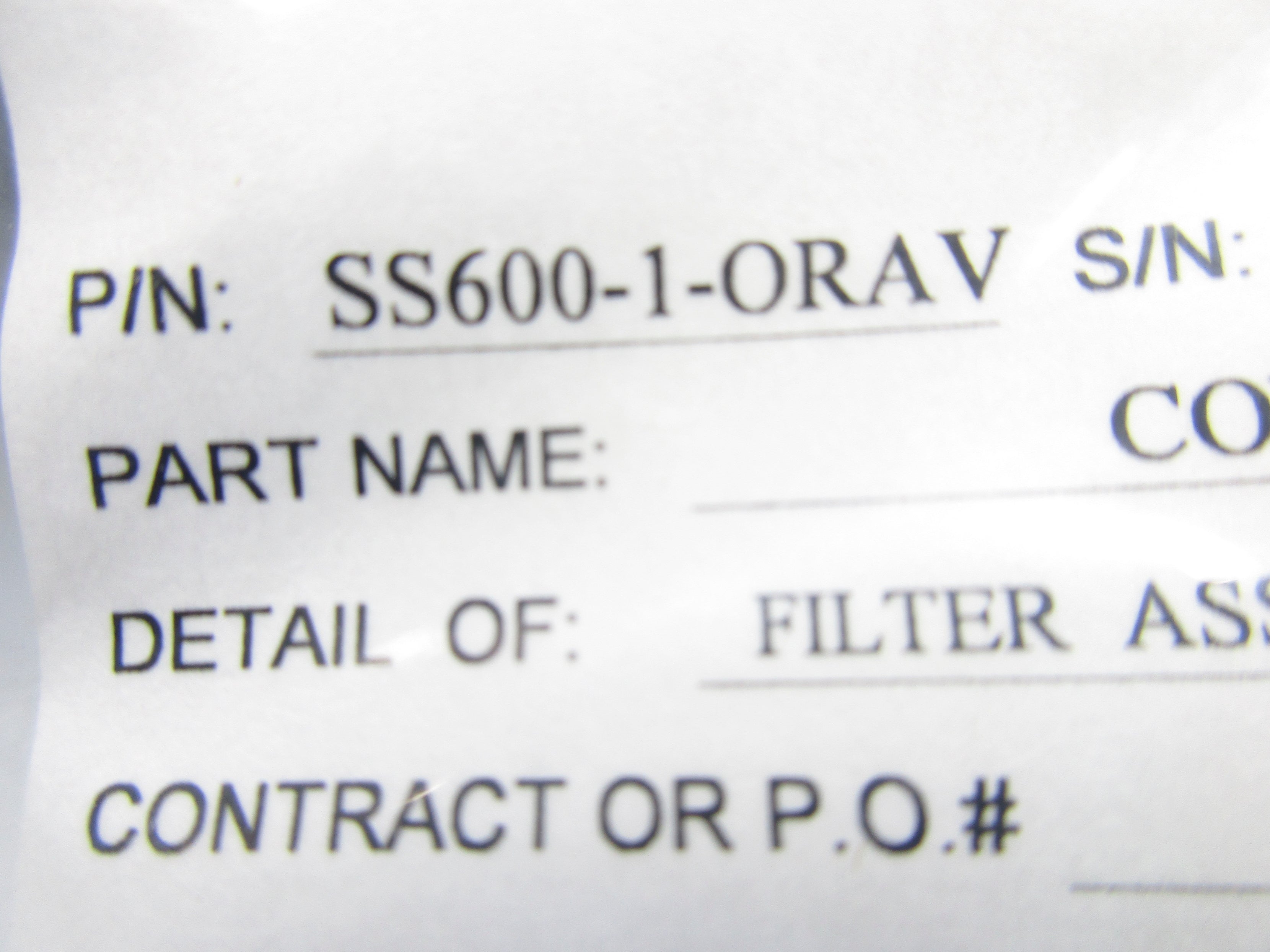 SWAGELOK SS600-1-ORAV NSNP