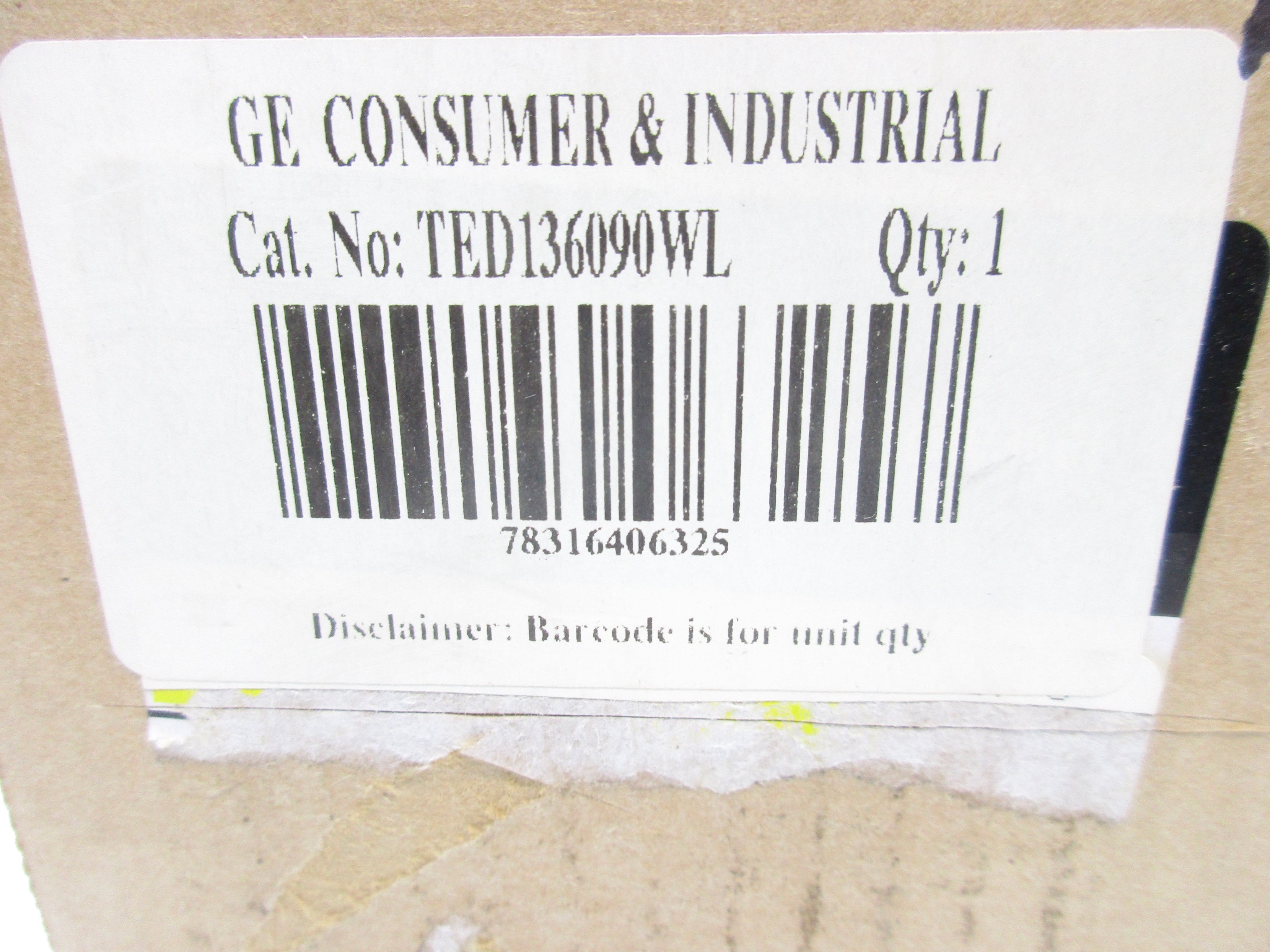 GENERAL ELECTRIC TED136090WL 600VAC 90A NSMP