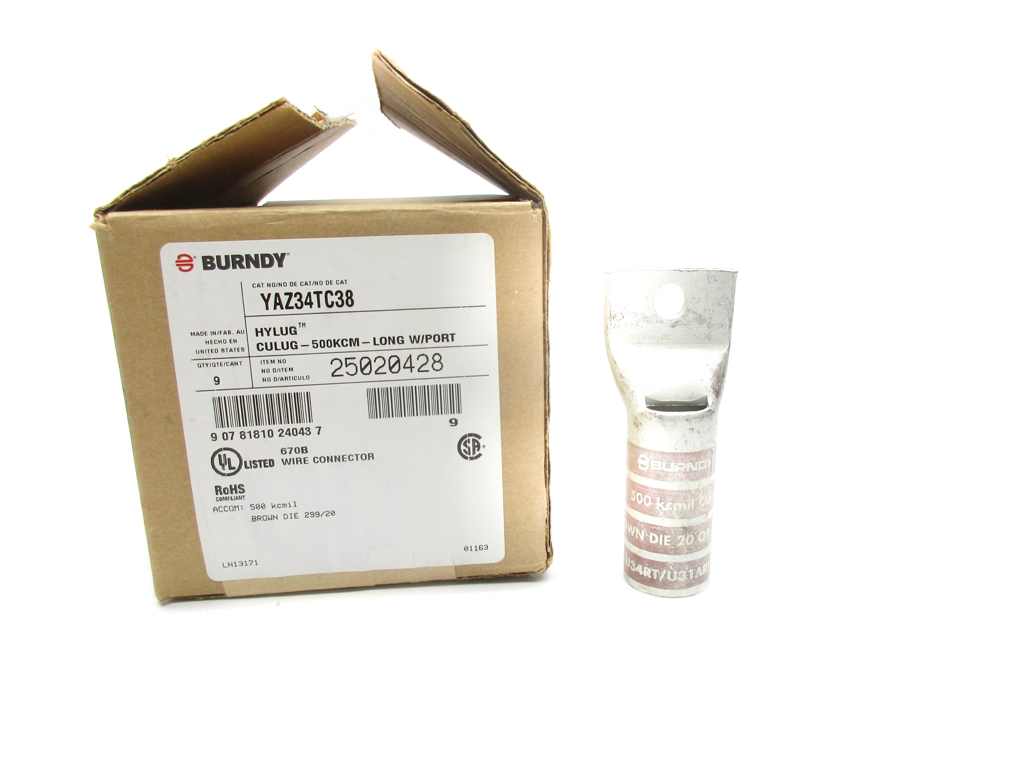 BURNDY YAZ34TC38 (PKG OF 9) NSMP