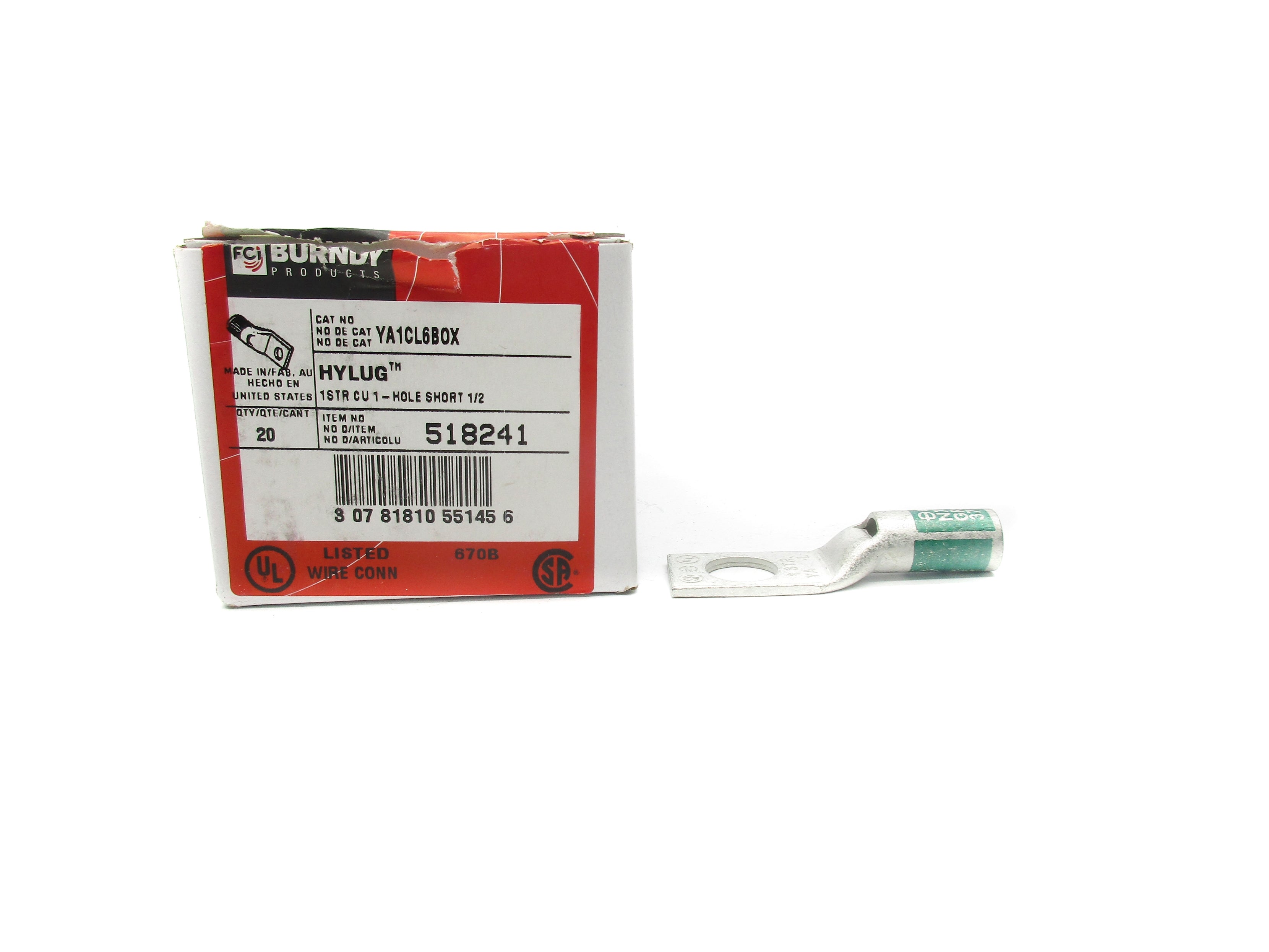 BURNDY YA1CL6BOX (PKG OF 20) NSMP