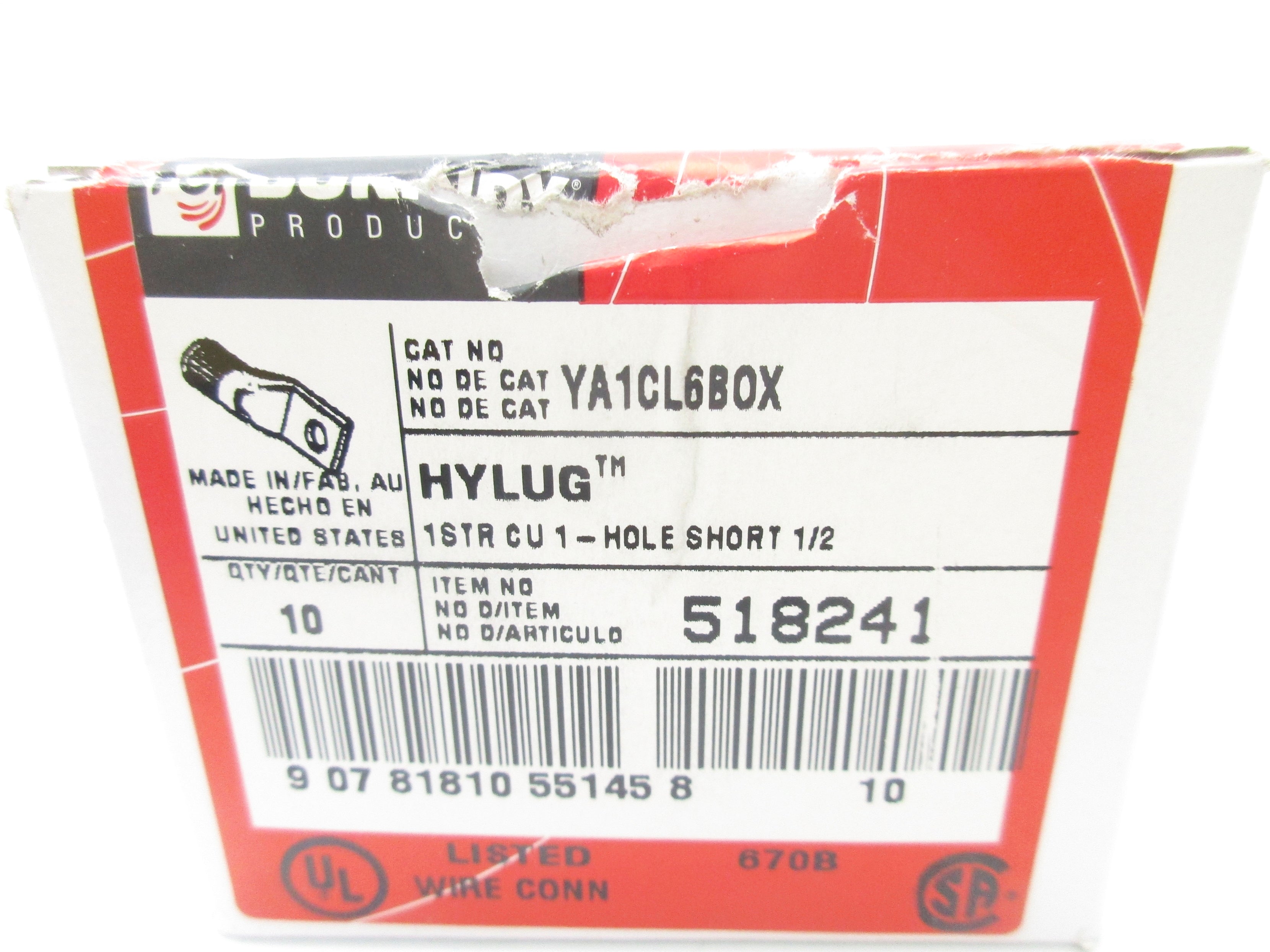 BURNDY YA1CL6BOX (PKG OF 10) NSMP