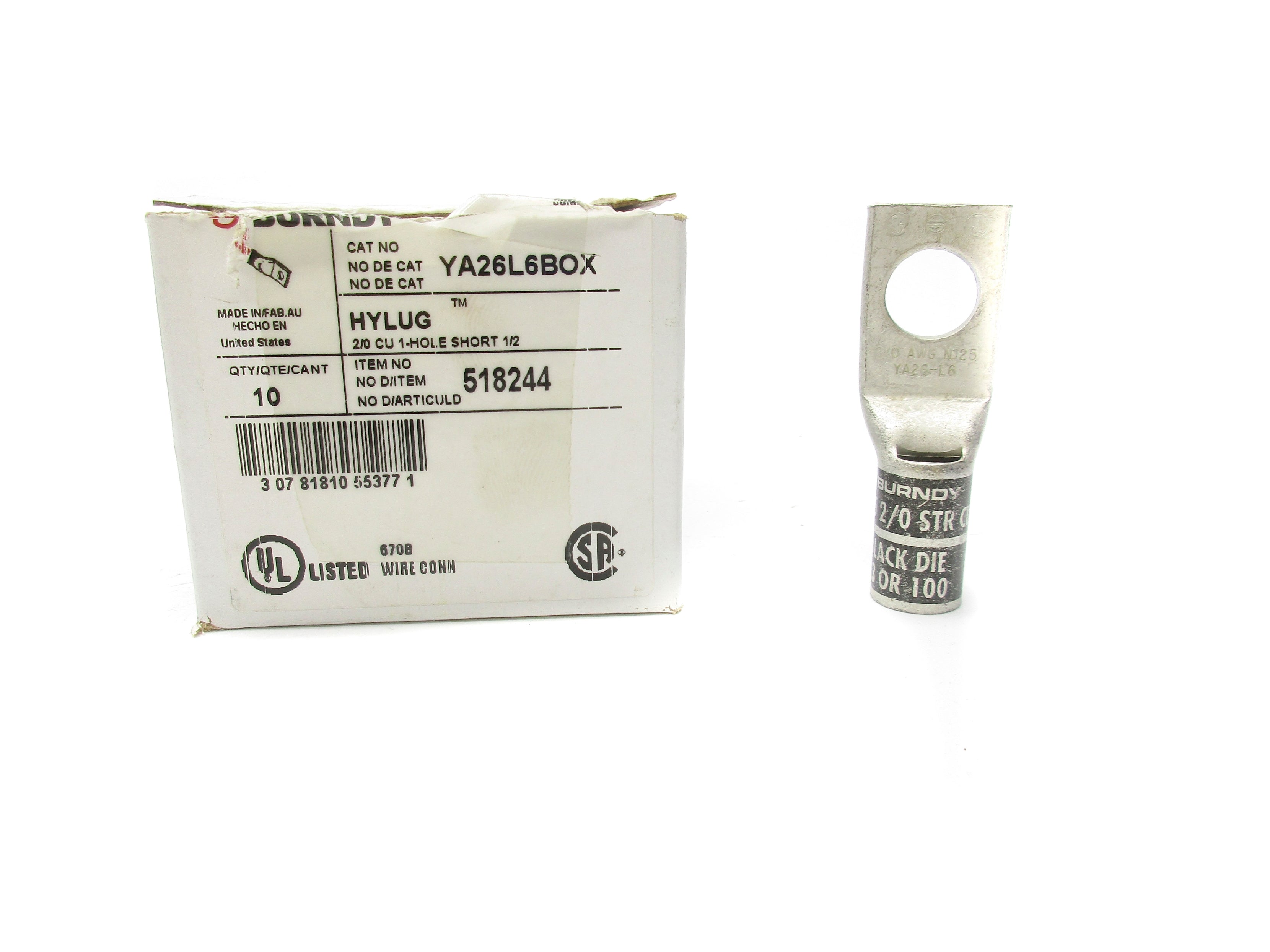 BURNDY YA26L6BOX (PKG OF 10) NSMP