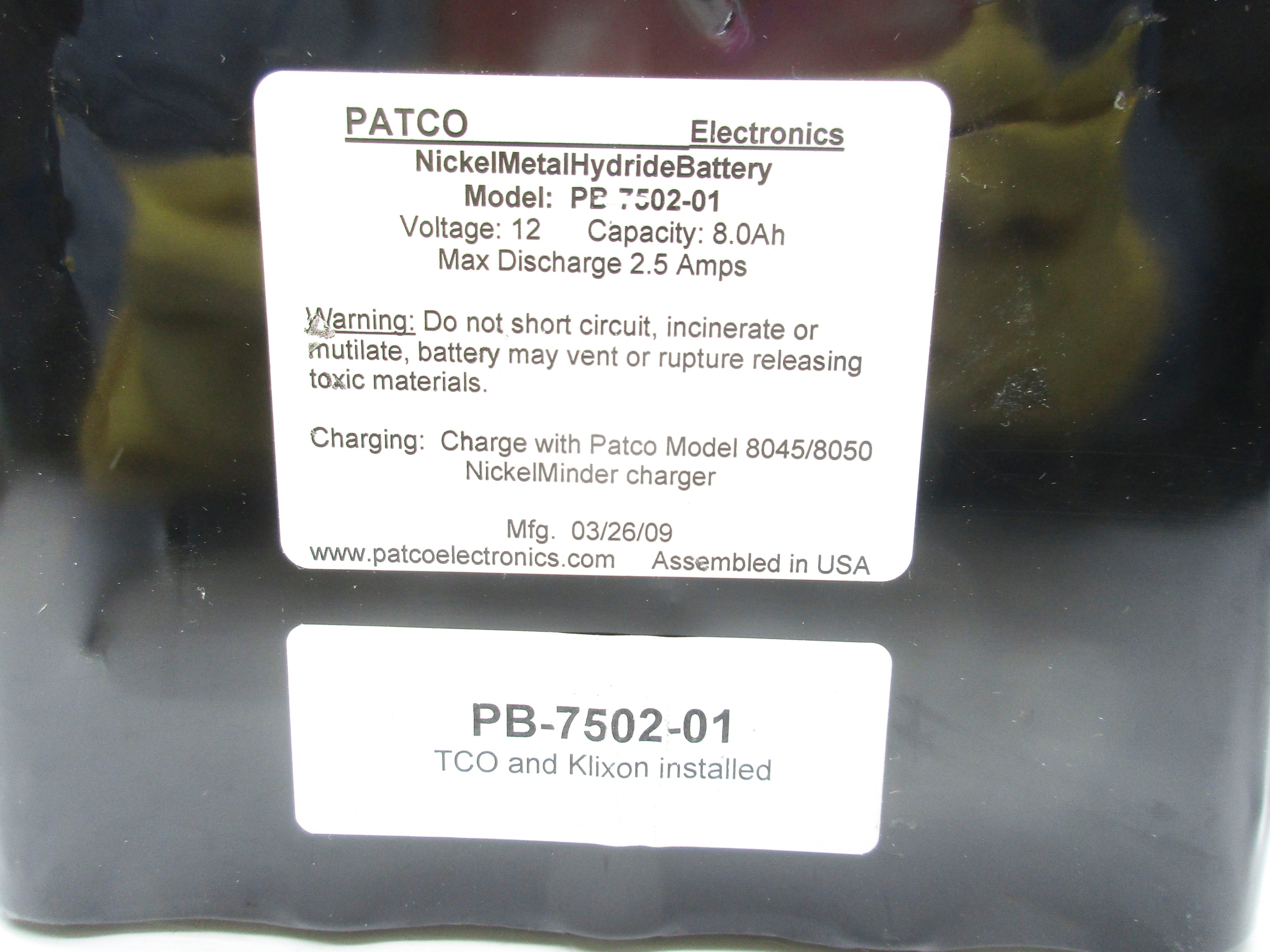 PATCO ELECTRONICS PB-7502-01 NSNP