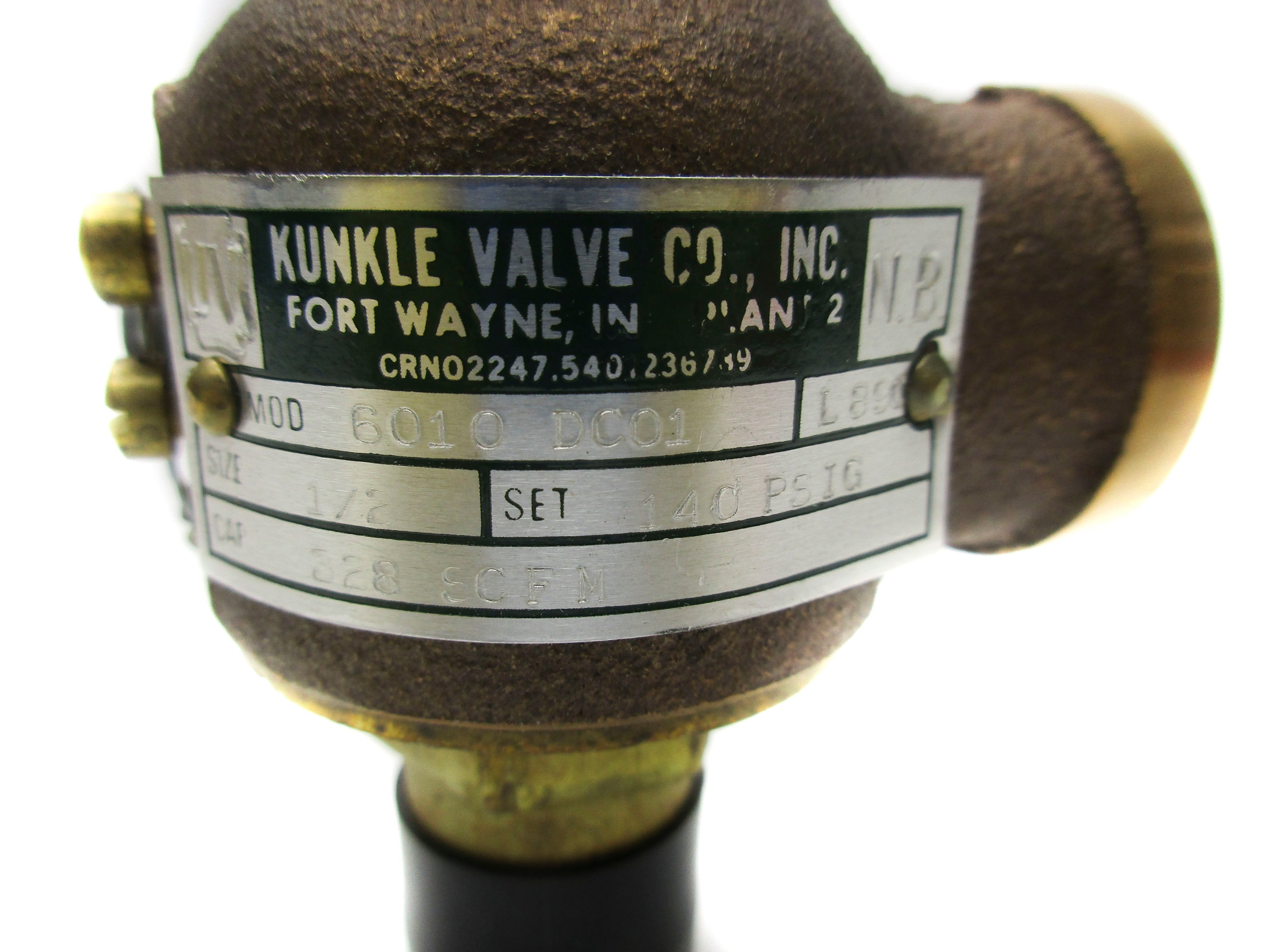 KUNKLE VALVE 6010DC01 140PSIG NSNP