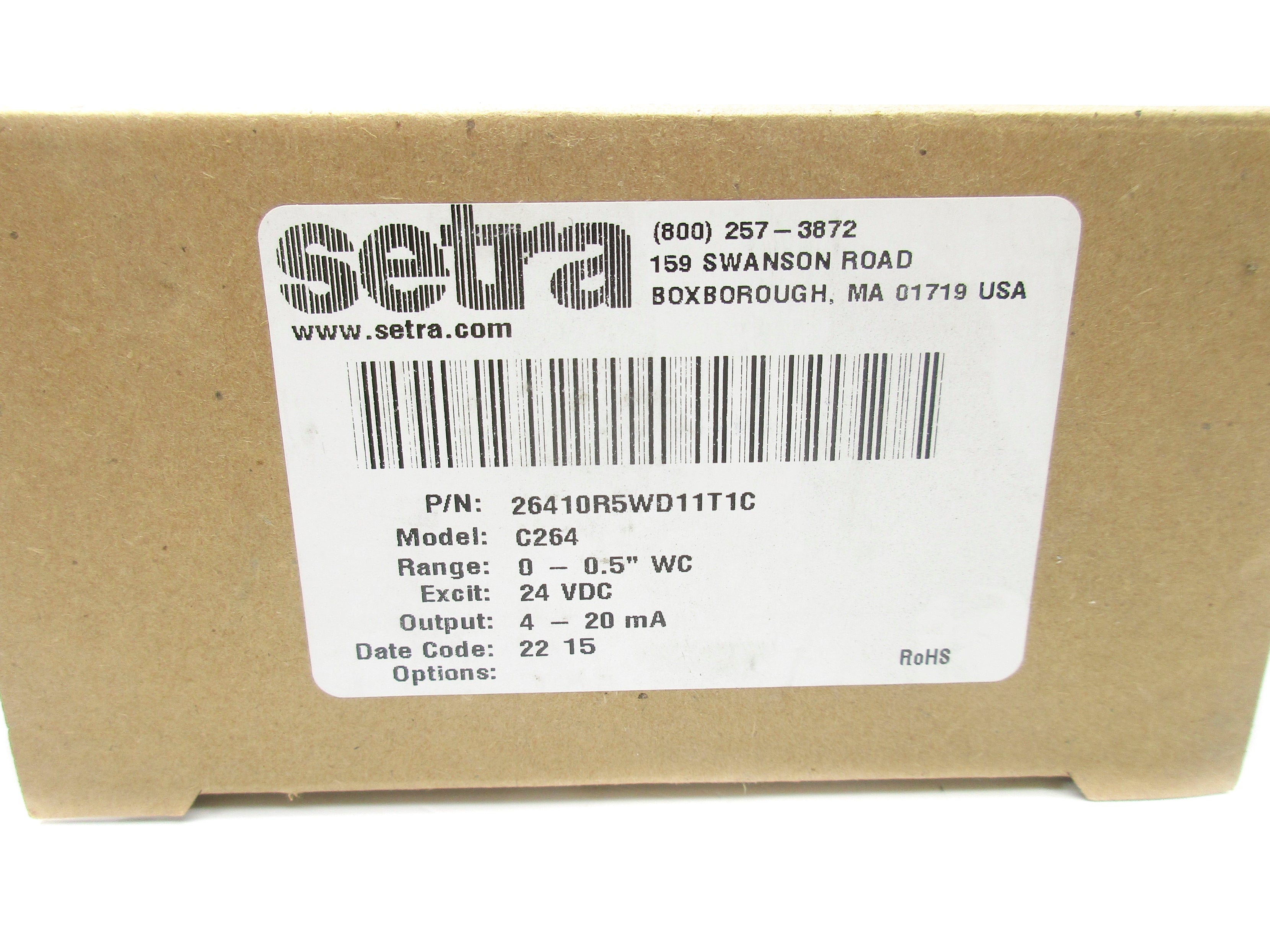 SETRA 26410R5WD11T1C 24VDC 0-0.5"WC NSMP