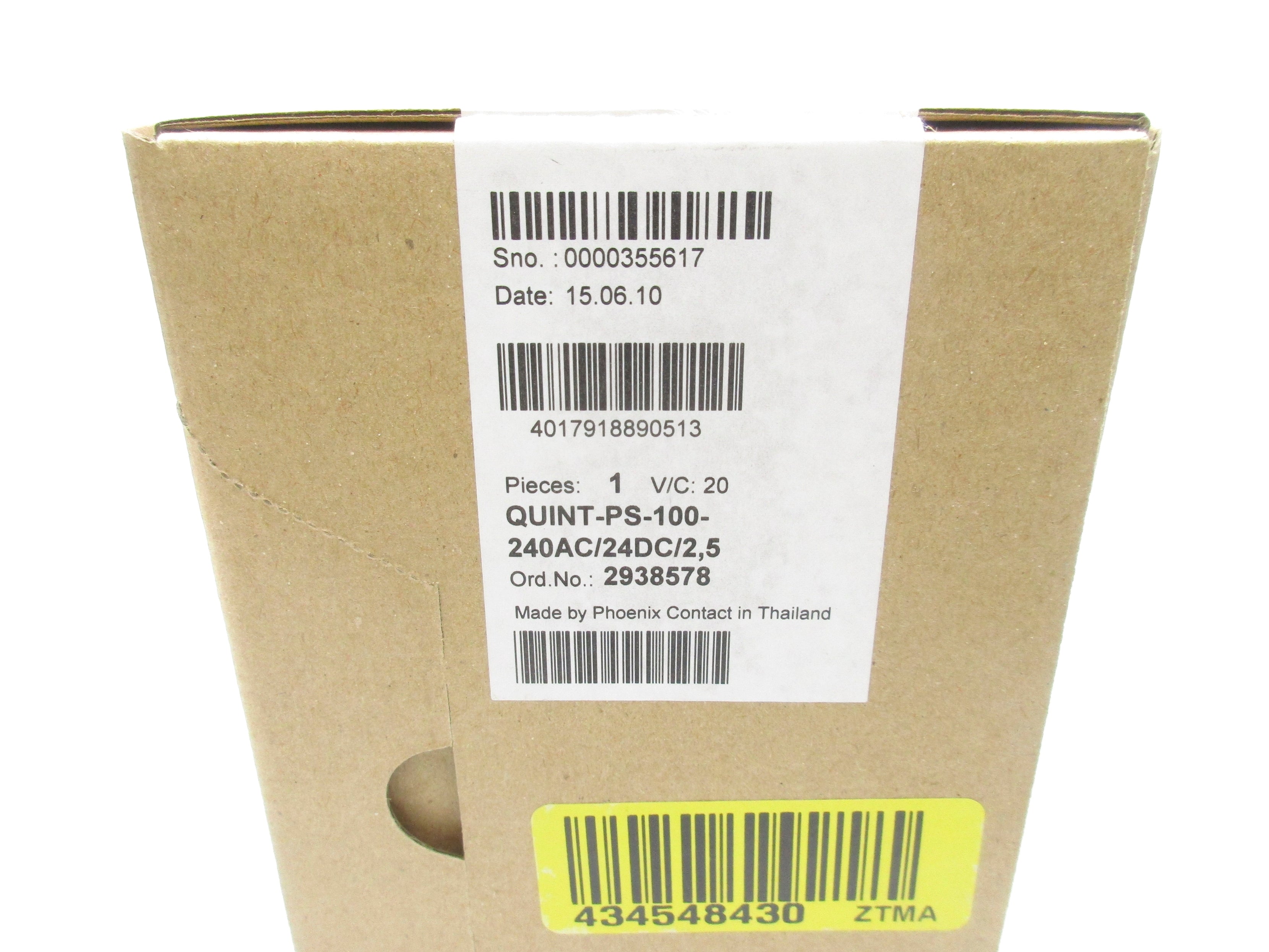 PHOENIX CONTACT QUINT-PS-100-240AC/24DC/2,5 NSMP