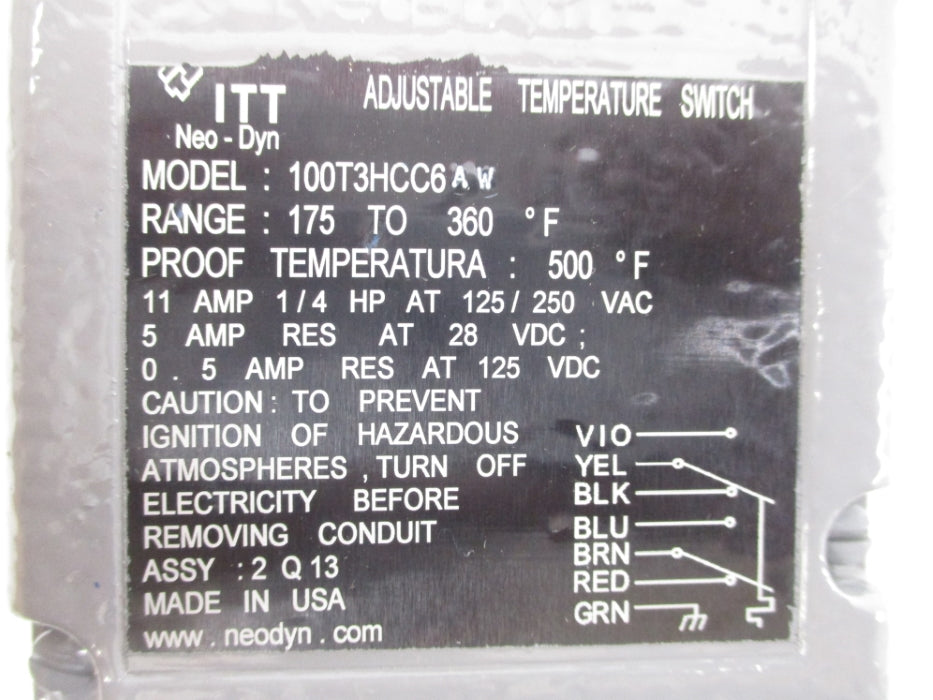 ITT 100T3HCC6AW 175-360F NSNP