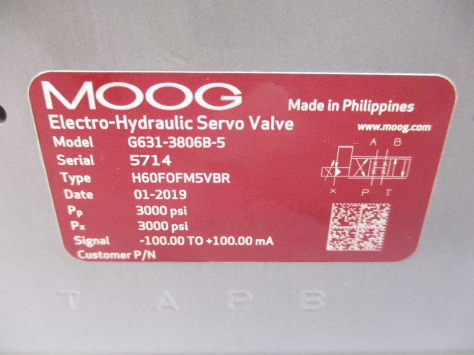 MOOG G631-3806B-5 3000PSI NSMP