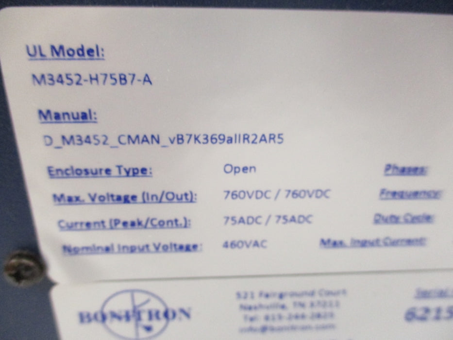 BONITRON M3452-H75B7-A NSNP