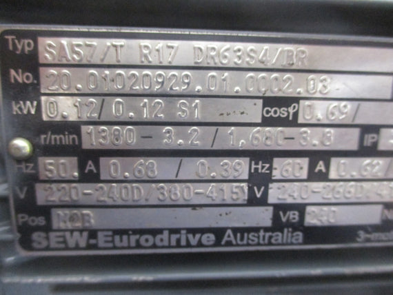 SEW-EURODRIVE SA57/TR17DR63S4/BR UNMP