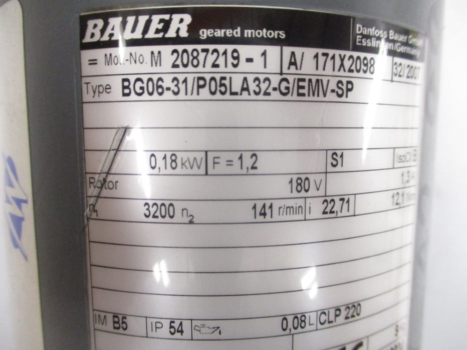 BAUER BG06-31/P05LA32-G/EMV-SP REMAN