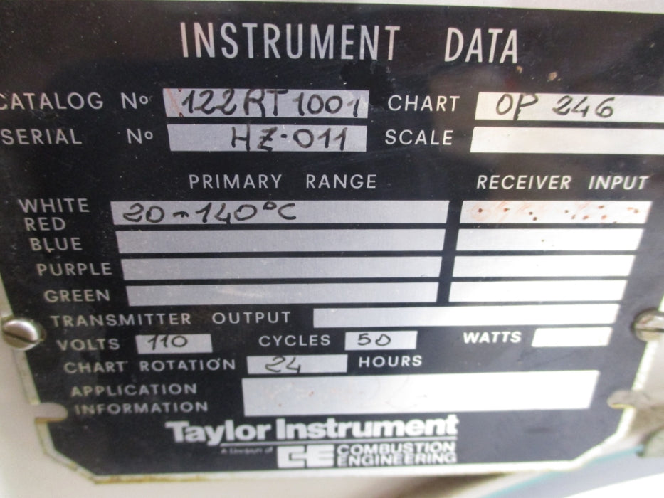 TAYLOR INSTRUMENT 122RT1001 OP246 UNMP