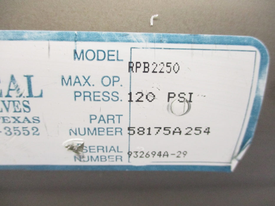 NORRISEAL RPB2250 58175A254 120PSI UNMP