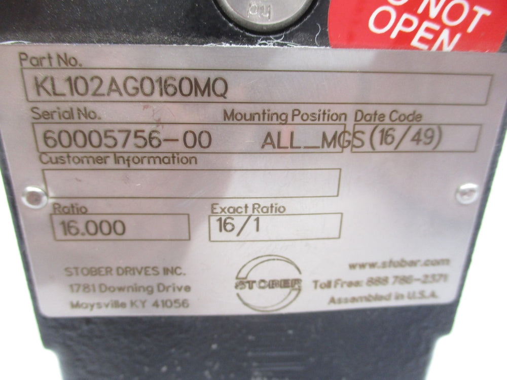 STOBER DRIVES KL102AG0160MQ 16:1 NSNP