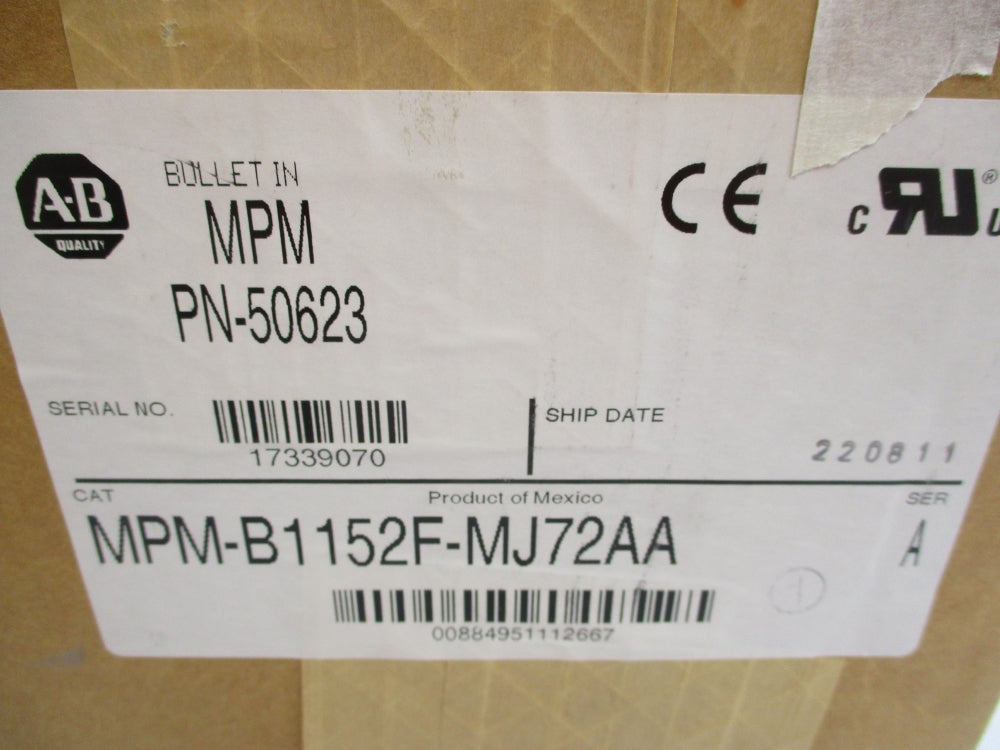 ALLEN BRADLEY MPM-B1152F-MJ72AA SER. A NSMP