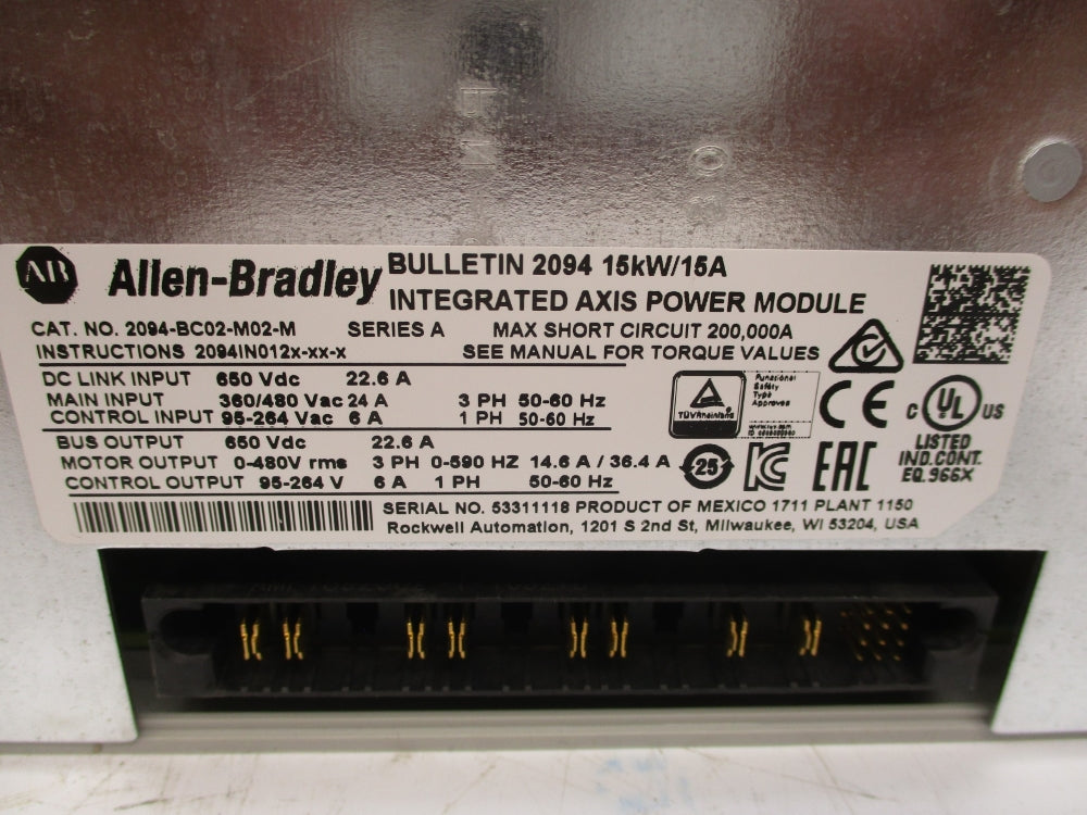 ALLEN BRADLEY 2094-BC02-M02-M SER. A 360/480VAC 24A NSMP